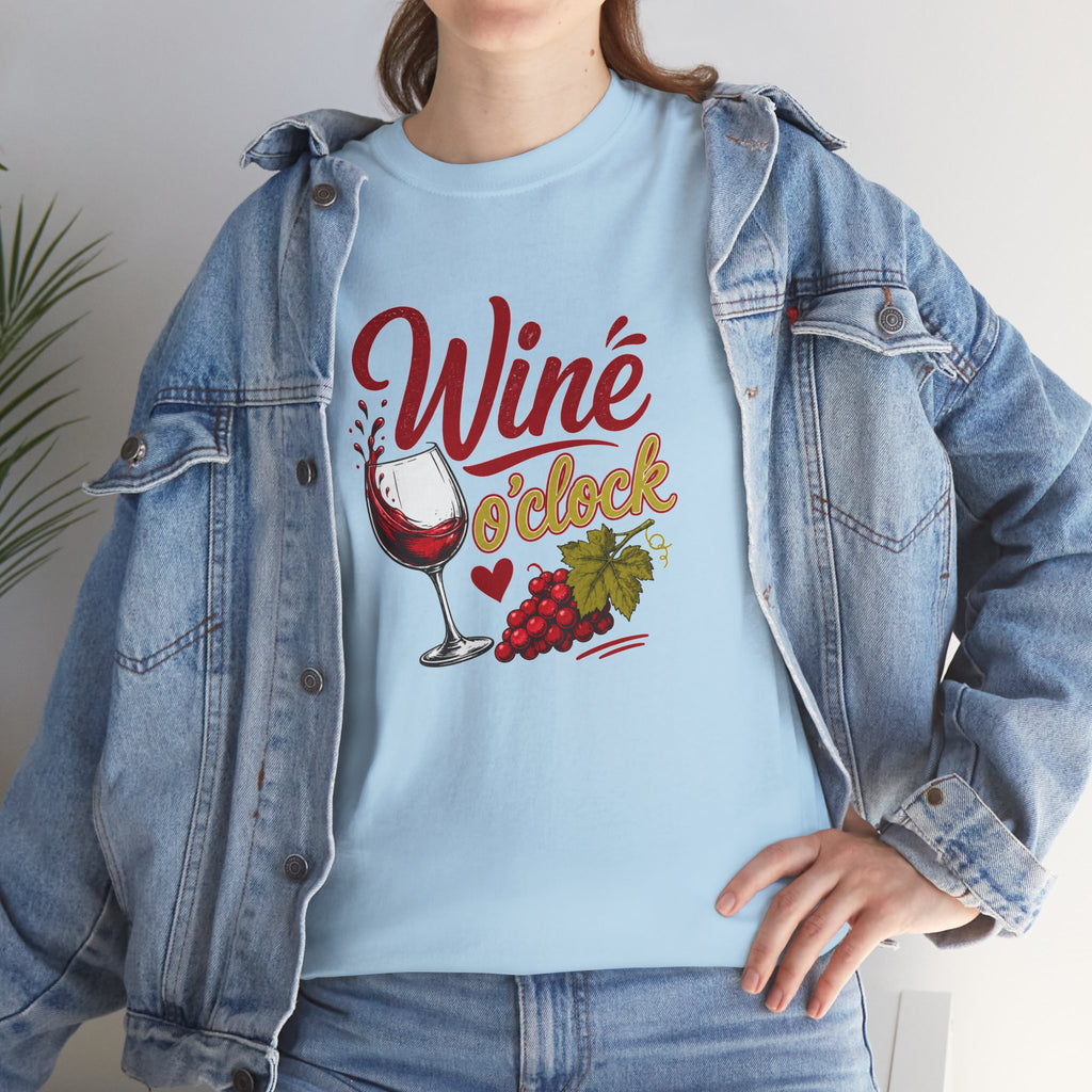 Wine T-Shirt - "Wine O'Clock" Graphic Tee for Wine Lovers