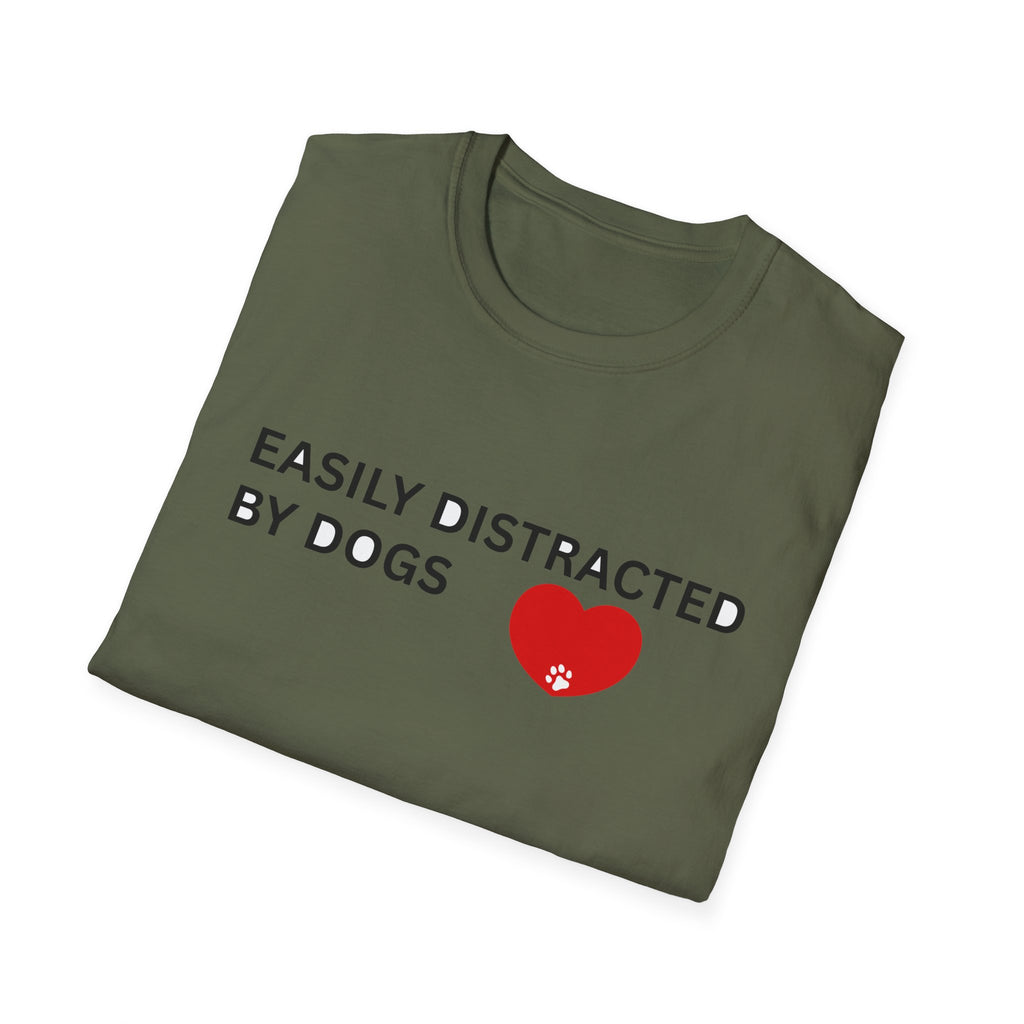 Funny Dog Lover T-Shirt Easily Distracted by Dogs