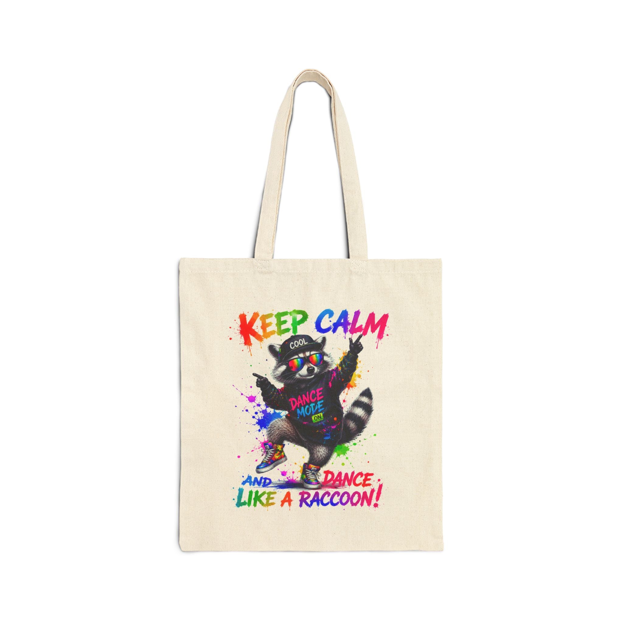 Keep Calm and Dance Like a Raccoon Canvas Tote Bag