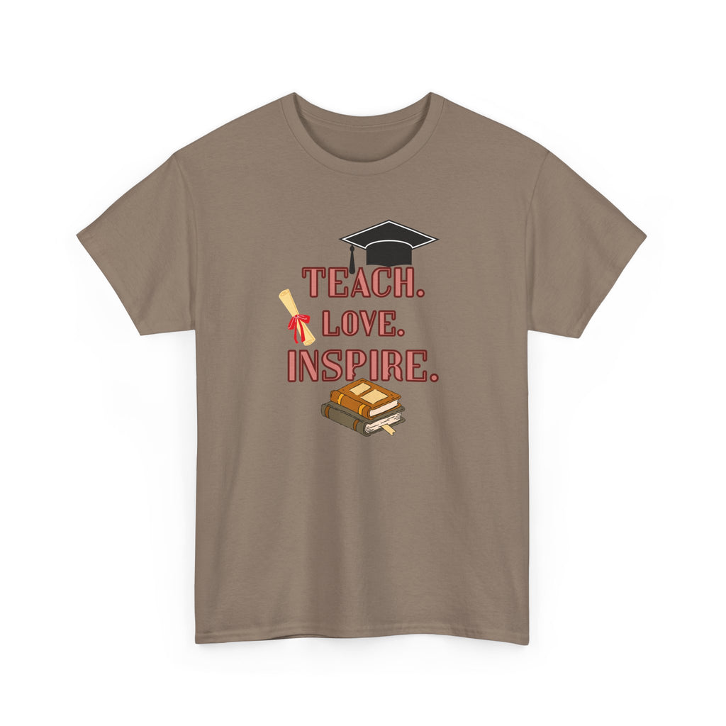 Teacher Shirt Teach Love Inspire, Teacher Gift T-Shirt, Back to School Tee, Inspirational Teacher Shirt, Unisex Graphic Tee
