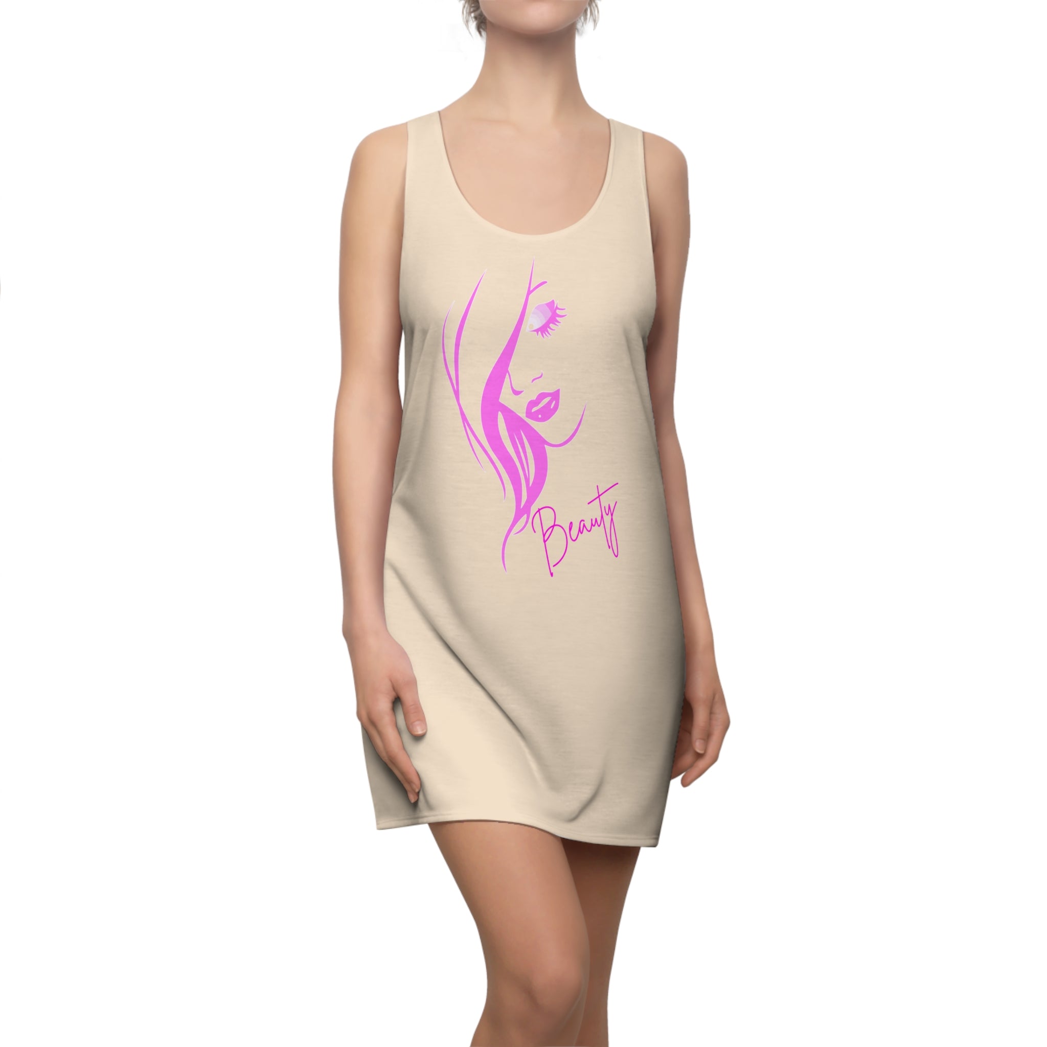Minimalist Face Art Dress | Aesthetic Beauty Racerback Dress