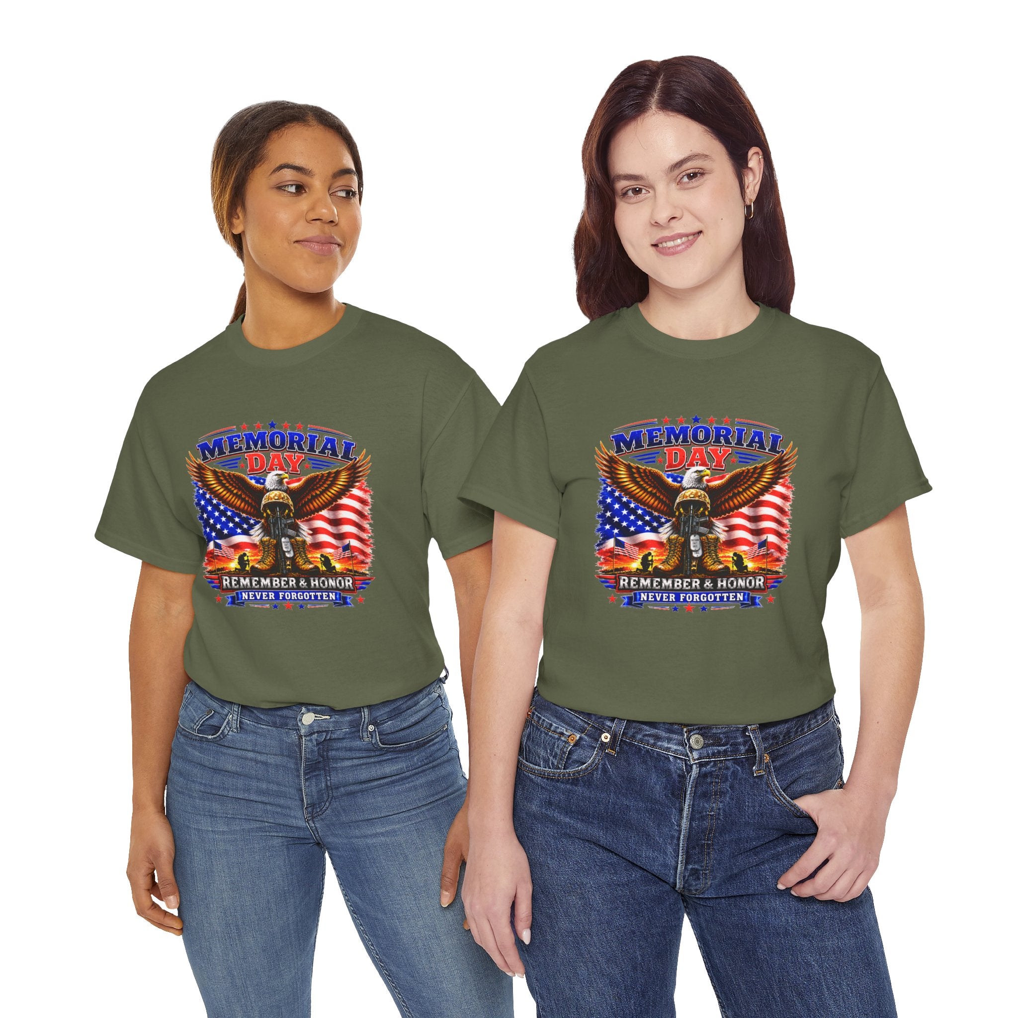 Memorial Day Shirt, Patriotic Eagle T-Shirt, Remember & Honor Tee, American Flag Graphic Shirt, Military Tribute Gift