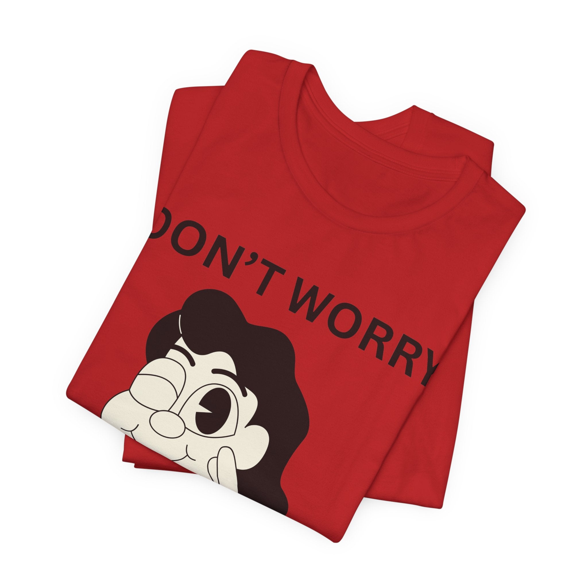Don’t Worry Be Happy Shirt, Cute Cartoon Graphic Tee, Positive Quote T-Shirt, Unisex Bella Canvas 3001