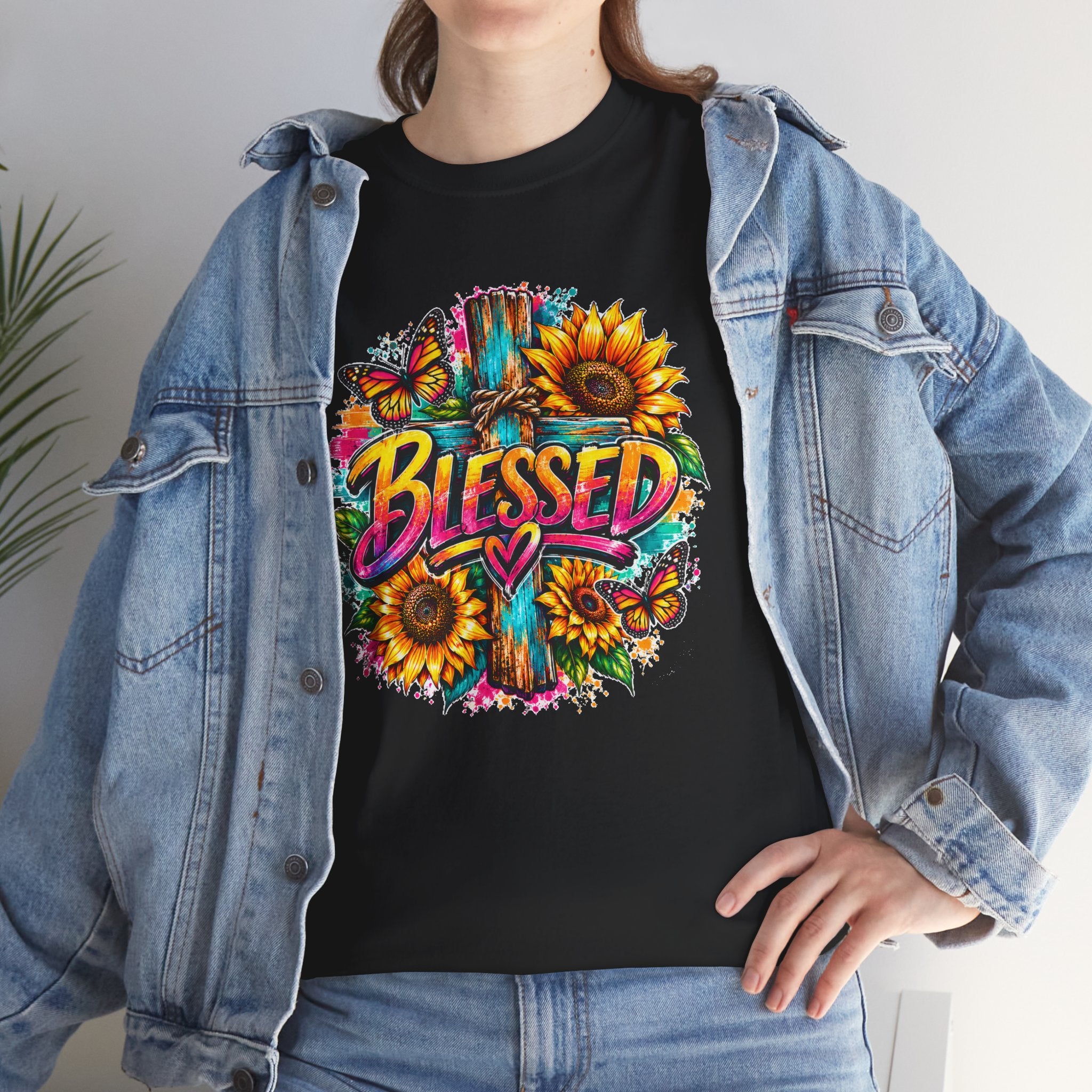 Blessed Christian T-Shirt, Faith Hope Love Tee, Jesus Cross Shirt, Religious Graphic Tee, Christian Gift, Unisex Shirt