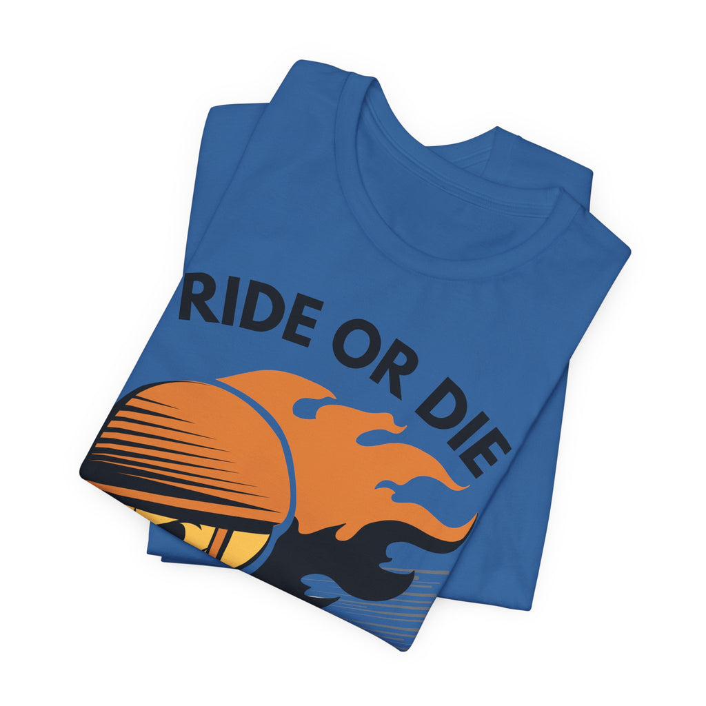 Ride or Die Skull Helmet T-Shirt | Biker Graphic Tee for Men | Vintage Motorcycle Shirt