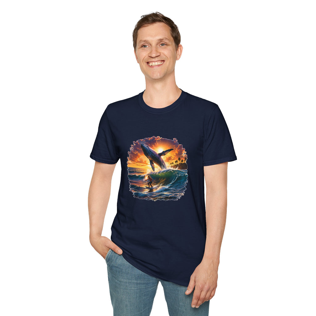 Whale Sunset T-Shirt — Ocean Jumping Humpback Tee