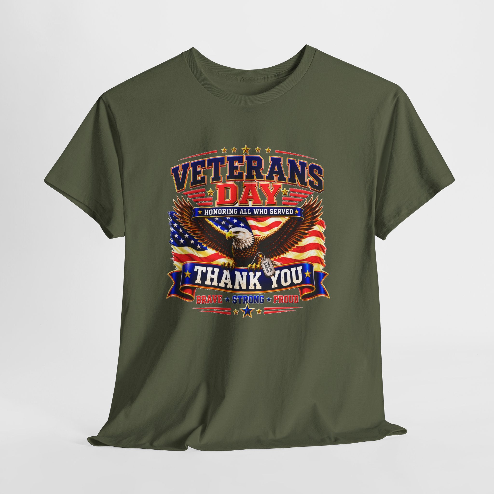 Veterans Day Shirt, Thank You Veteran Tee, Eagle Patriotic T-Shirt, Honoring All Who Served, Military Appreciation Gift
