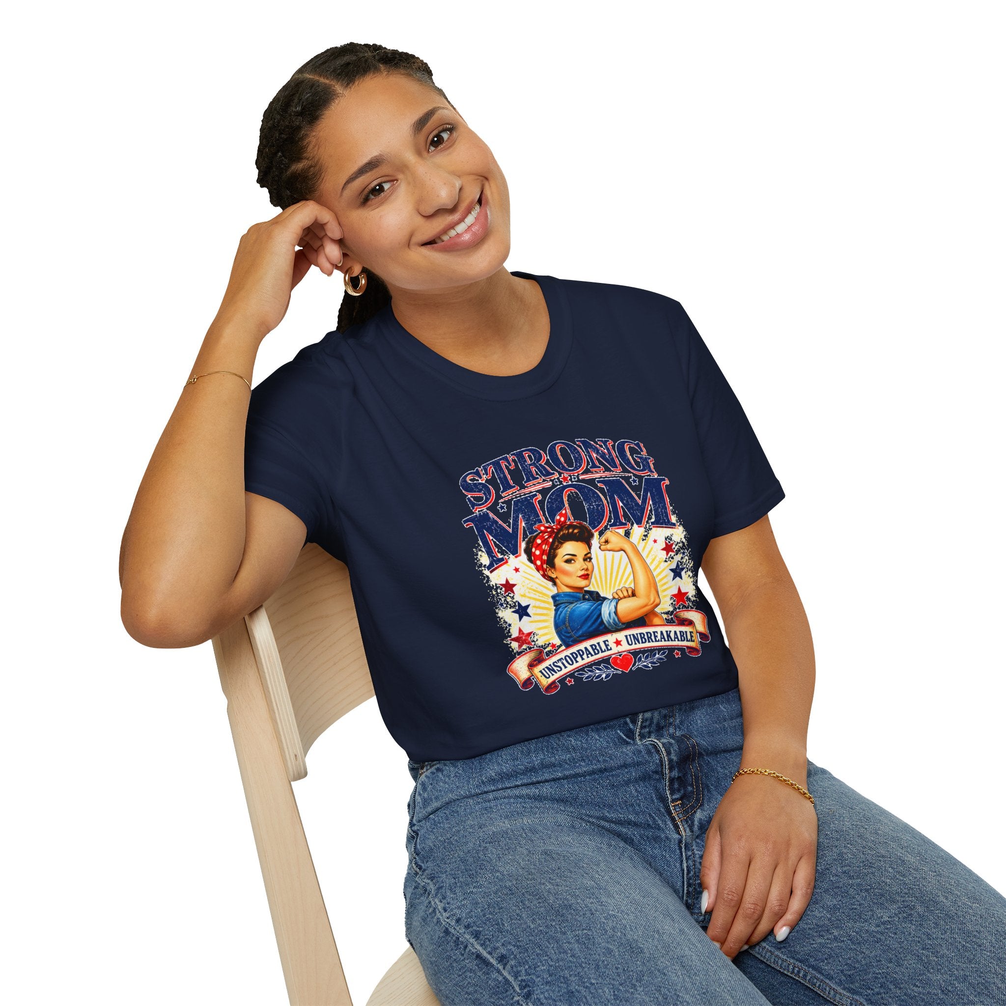 Strong Mom T-Shirt | Retro Vintage Mom Shirt | Empowered Mother Graphic Tee | Gift for Mom | Inspirational Women's T-Shirt