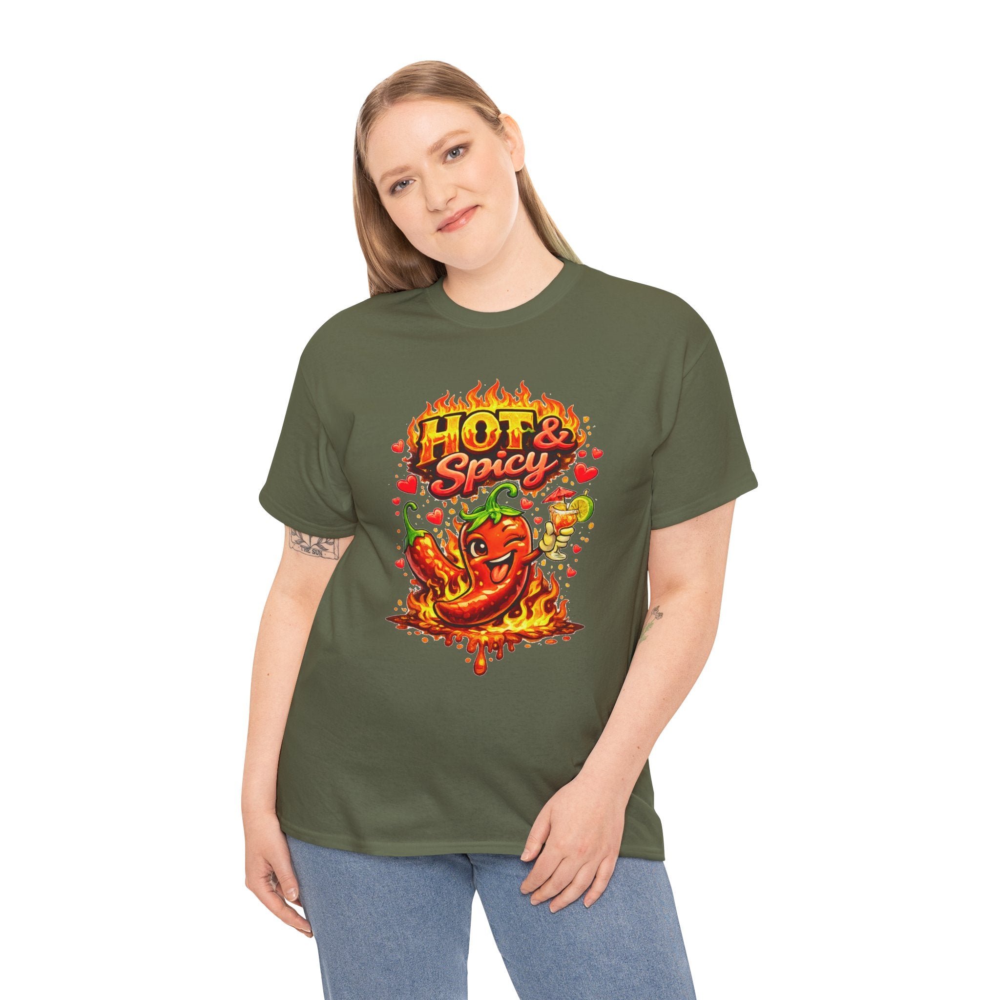 Hot & Spicy Pepper Shirt, Funny Chili Graphic Tee, Cute Food Lover T-Shirt, Spicy Gift