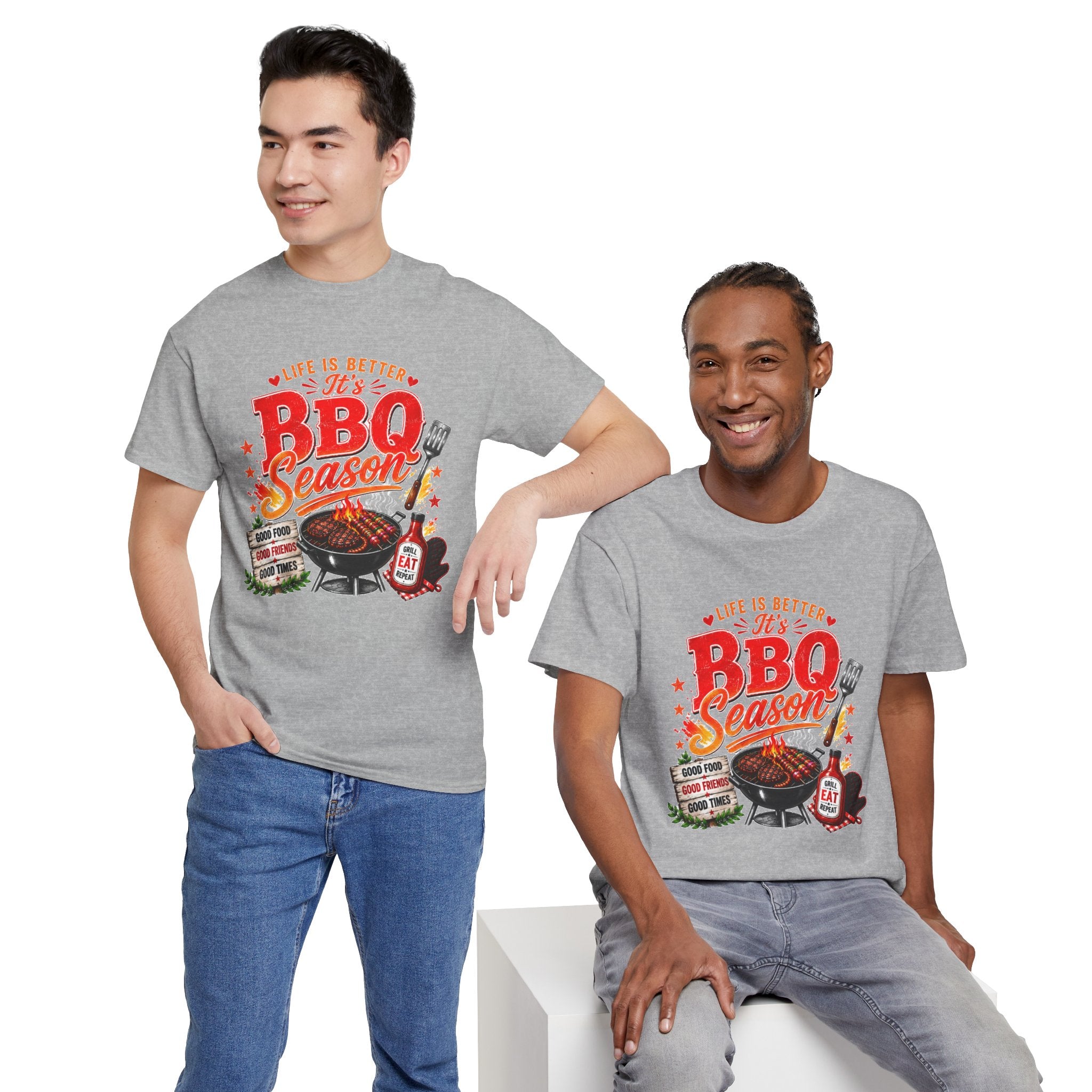 BBQ Season T-Shirt | Life Is Better It's BBQ Season Tee | Funny Grill Shirt | Summer Cookout Shirt | Barbecue Lover Gift | Backyard BBQ Tee