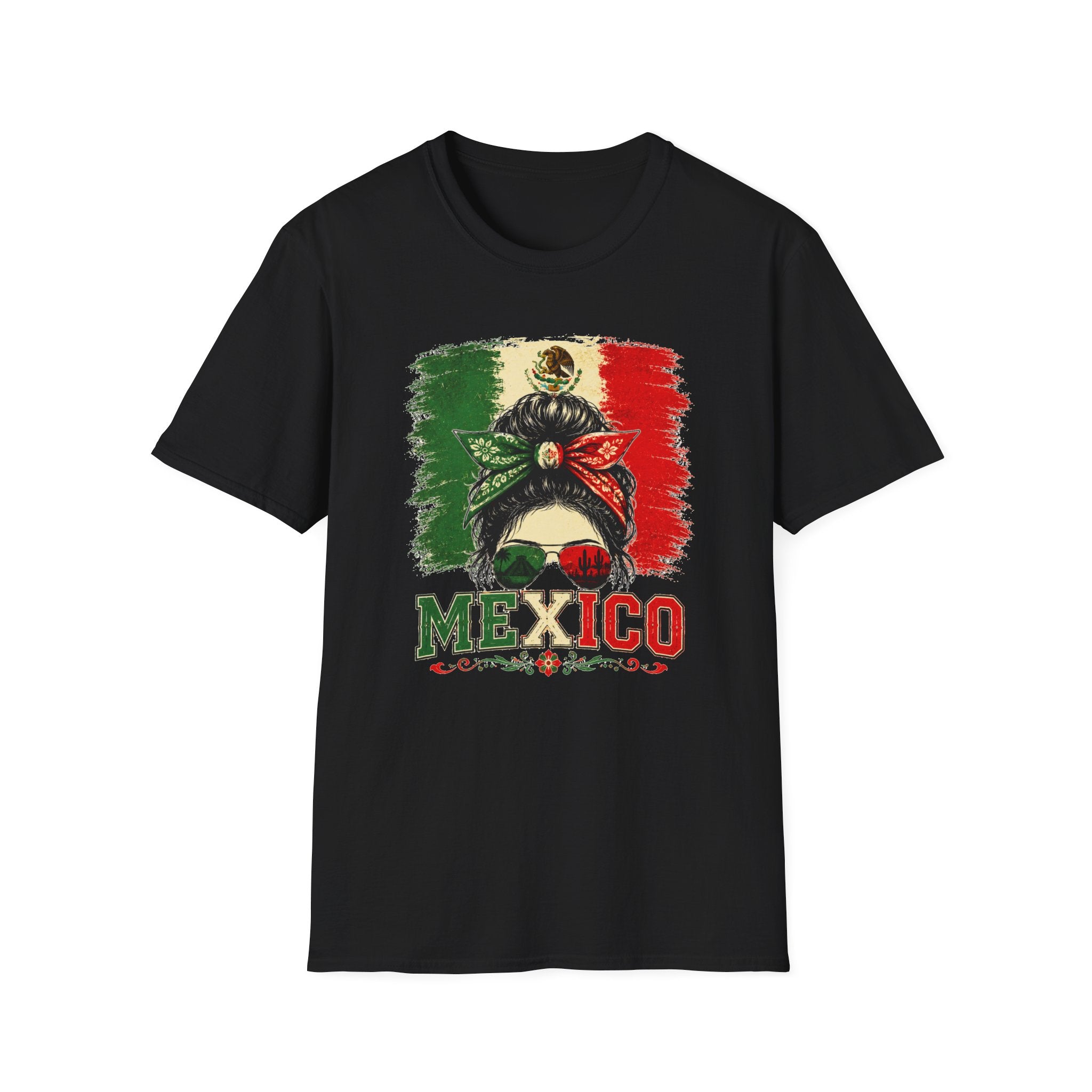 Mexico Messy Bun T-Shirt, Mexican Pride Shirt, Mexico Flag Graphic Tee, Cinco De Mayo Shirt, Latina Gift for Women