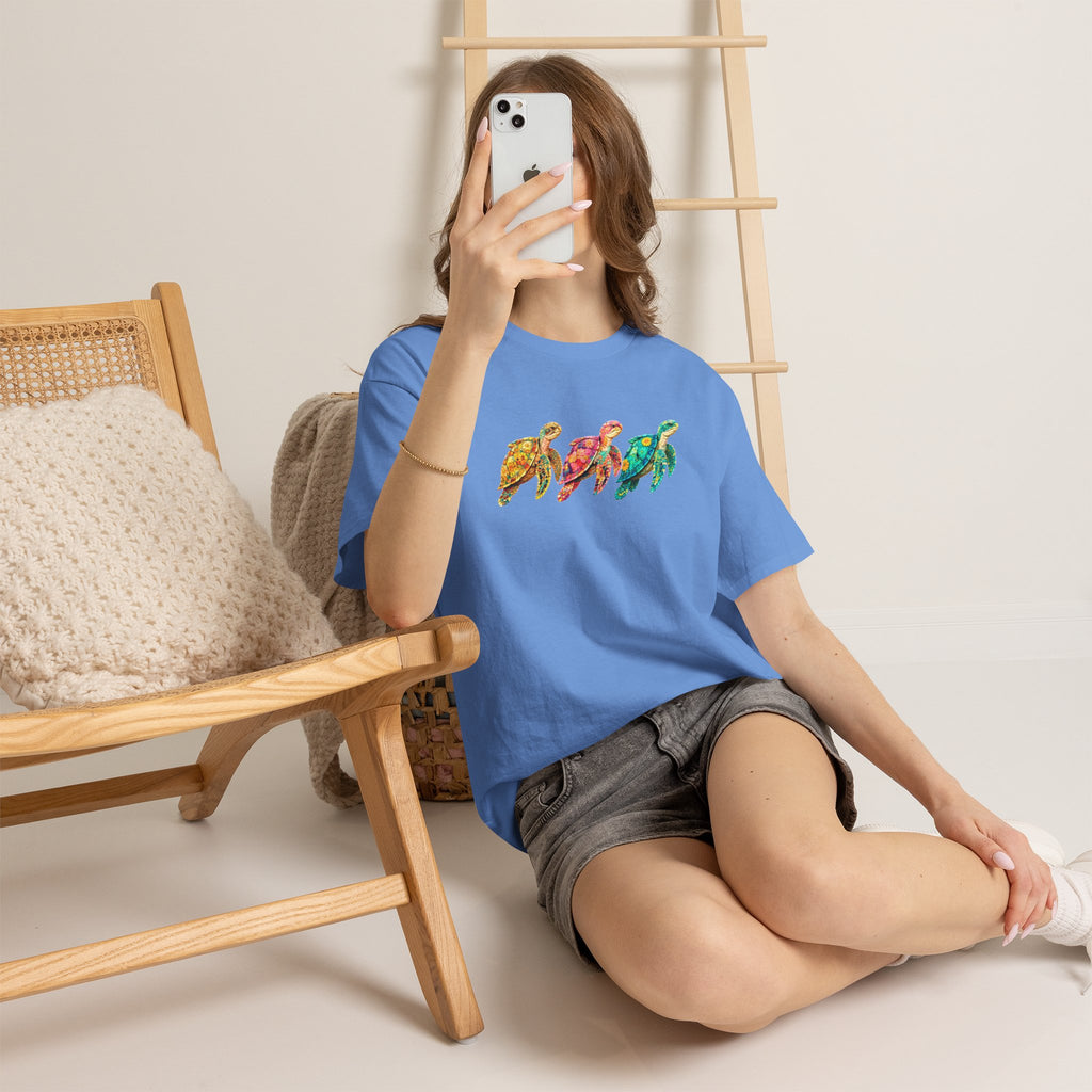 Sea Turtle T-Shirt, Colorful Sea Turtle Tee, Beach Lover Shirt, Ocean Lover Gift, Coastal Graphic Tee, Marine Life Shirt, Summer Vacation Tee