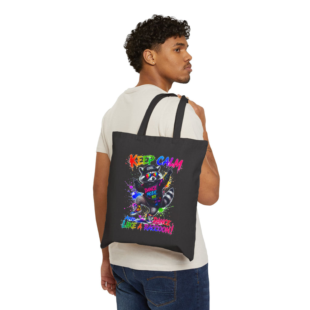 Keep Calm and Dance Like a Raccoon Canvas Tote Bag