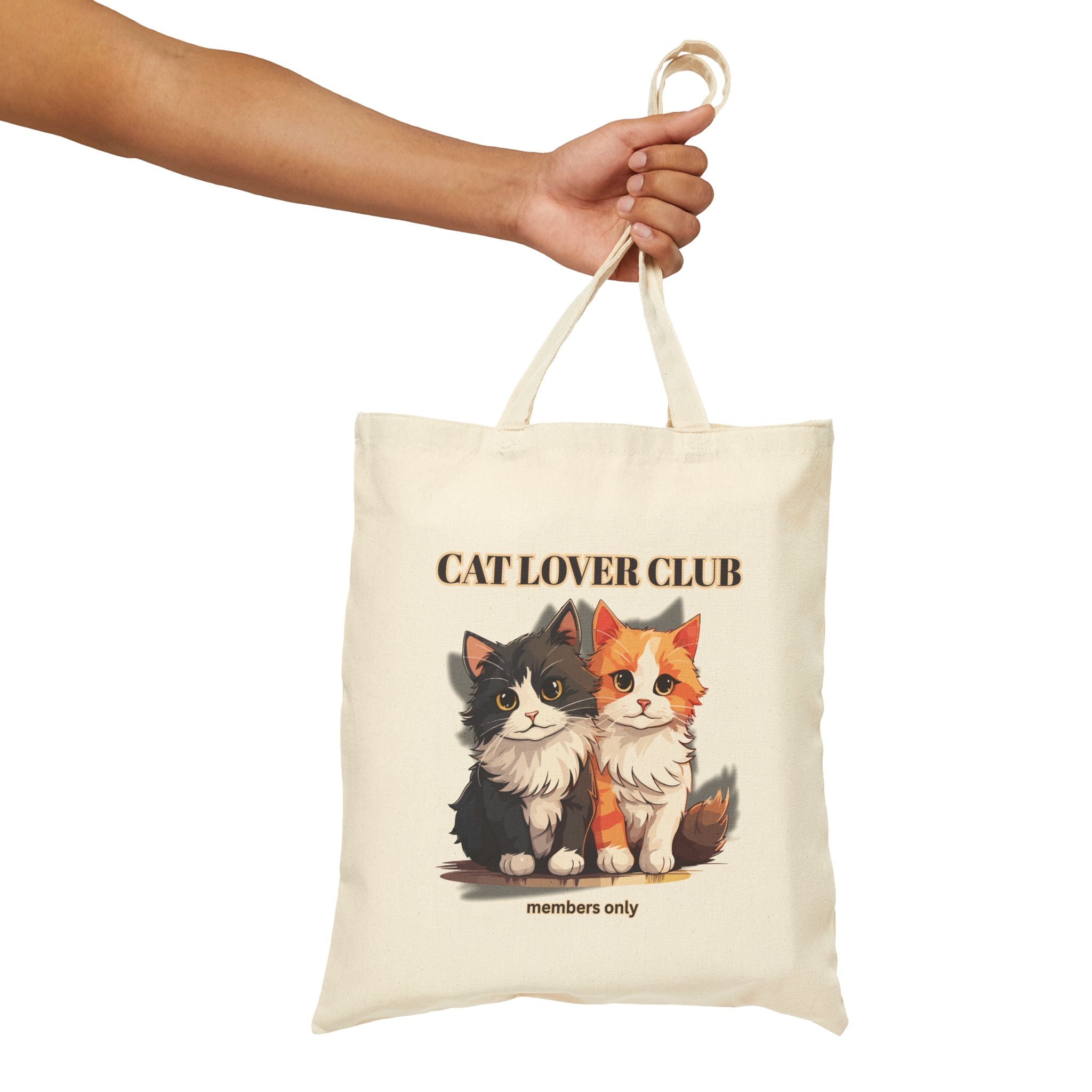 Cat Lover Club Canvas Tote Bag – Cute Kittens 'Members Only' Eco Shopper