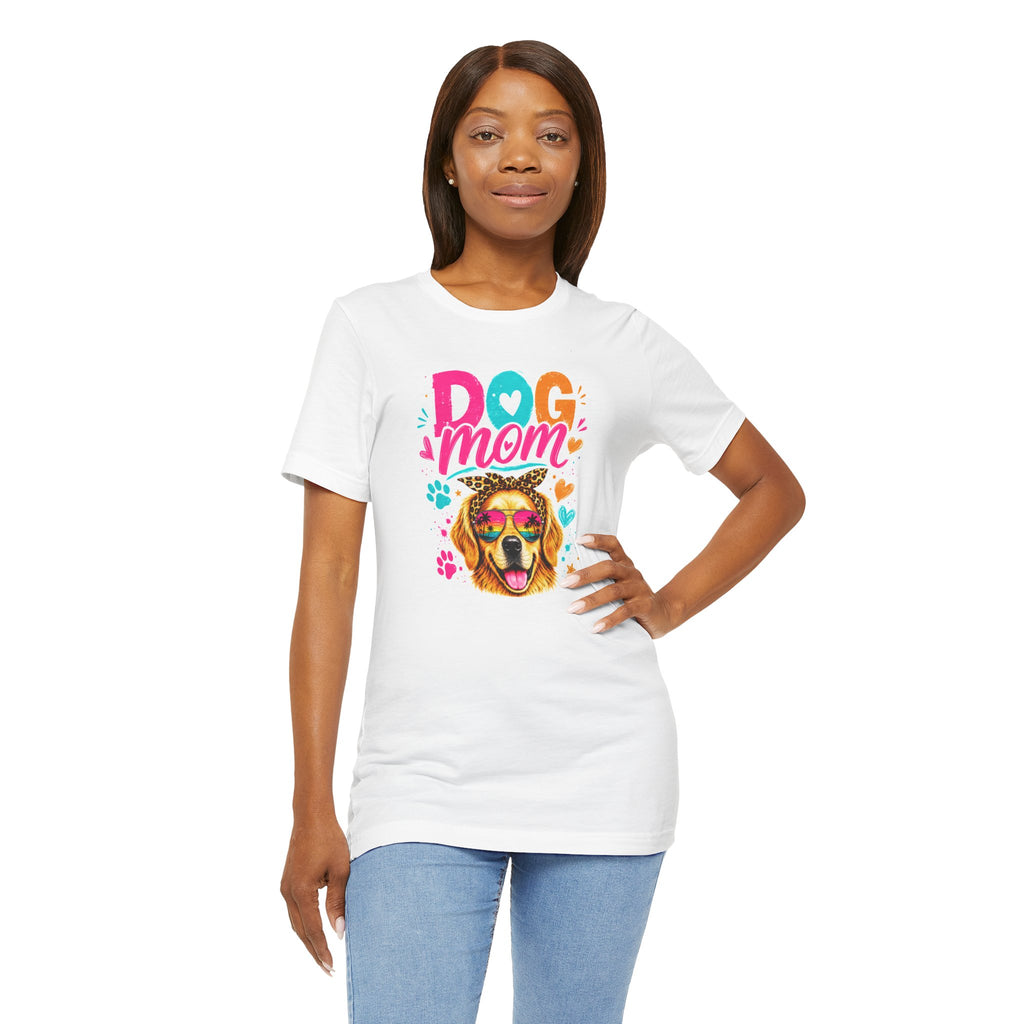 Dog Mom T-Shirt | Golden Retriever Shirt | Funny Dog Mom Gift | Colorful Retro Dog Lover Tee | Unisex Graphic T-Shirt