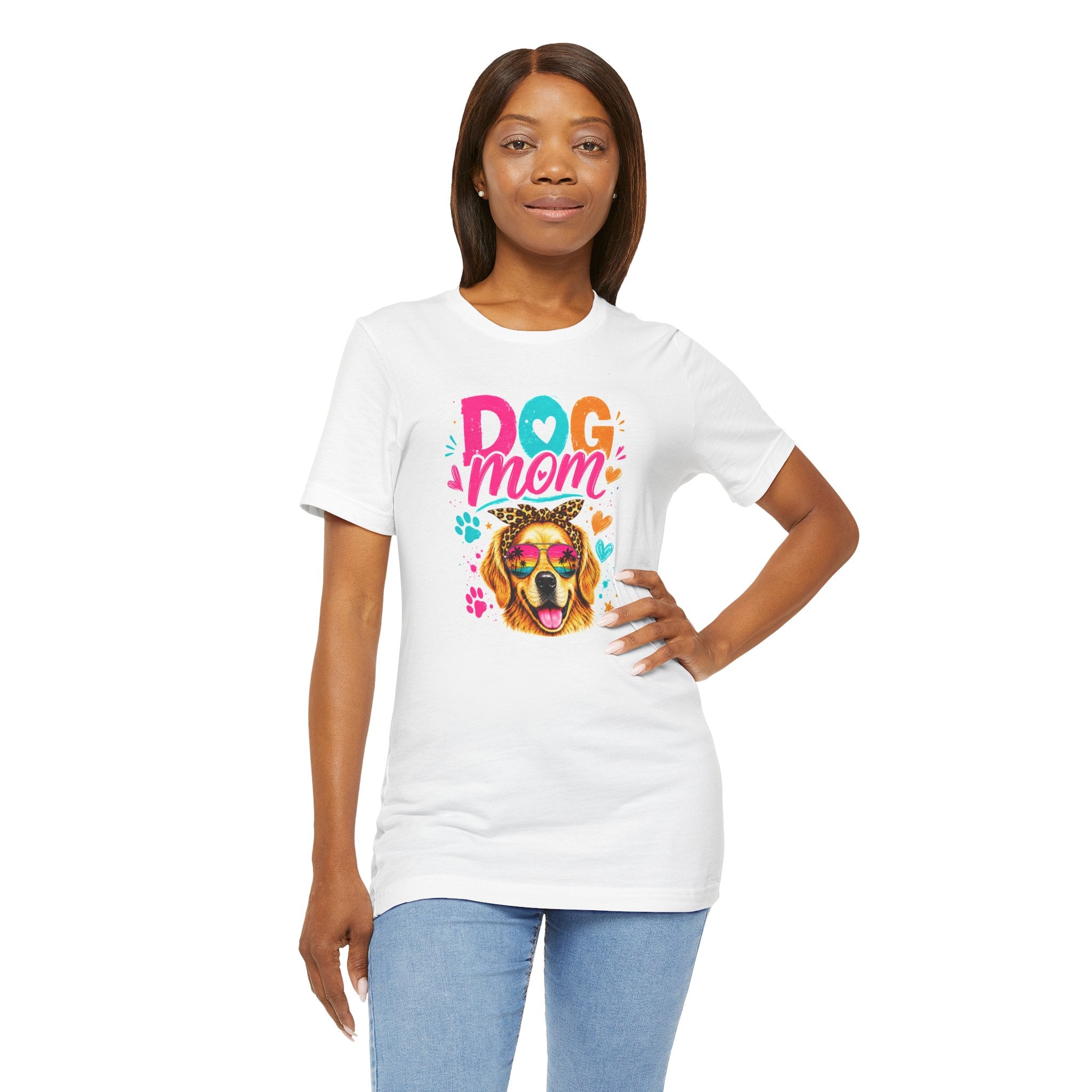 Dog Mom T-Shirt | Golden Retriever Shirt | Funny Dog Mom Gift | Colorful Retro Dog Lover Tee | Unisex Graphic T-Shirt