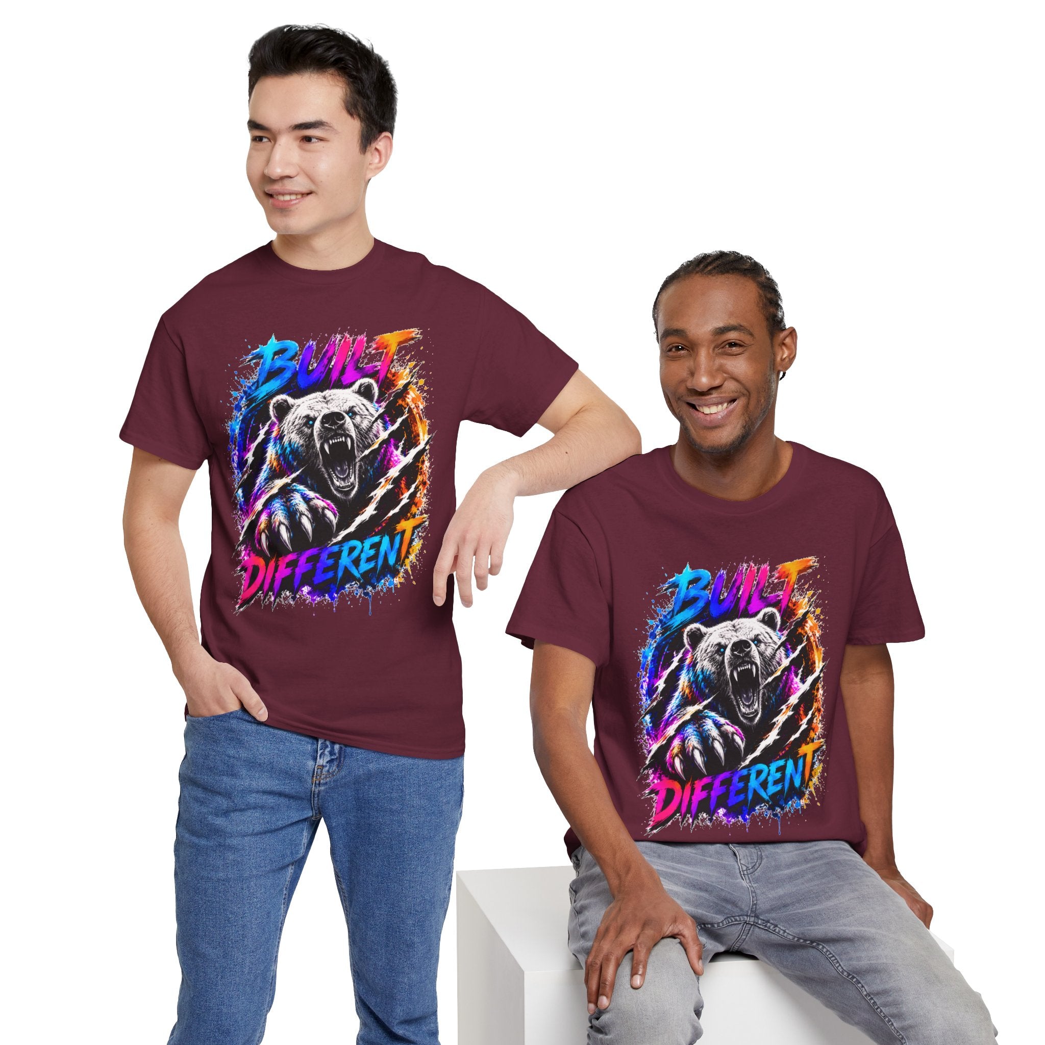 Built Different Bear T-Shirt — Bold Retro Grunge Graphic Tee