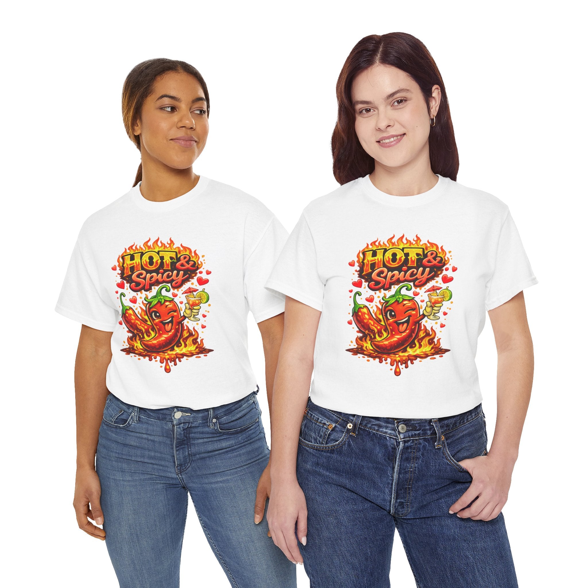 Hot & Spicy Pepper Shirt, Funny Chili Graphic Tee, Cute Food Lover T-Shirt, Spicy Gift