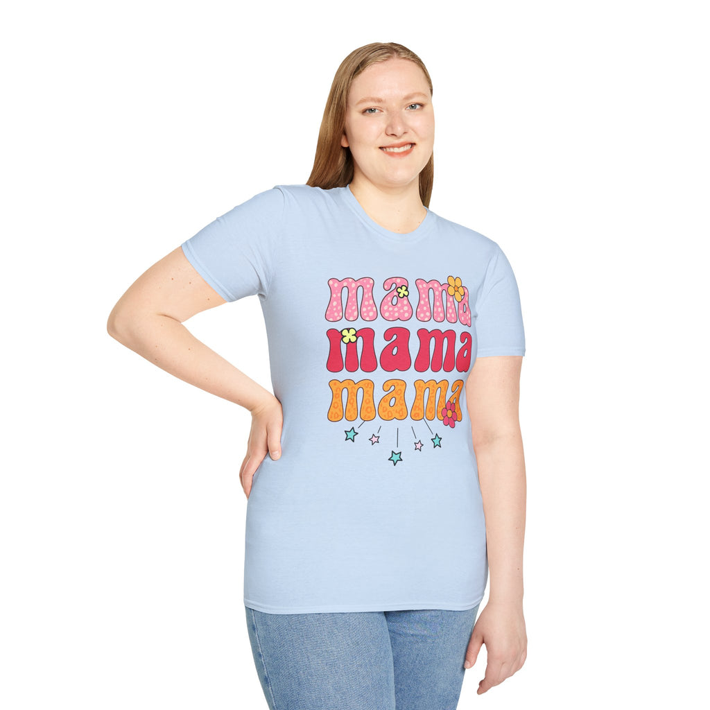 Mama Shirt, Retro Mama Tee, Cute Mom Shirt, Mother's Day Gift, Floral Mama Shirt, Trendy Mom T-Shirt