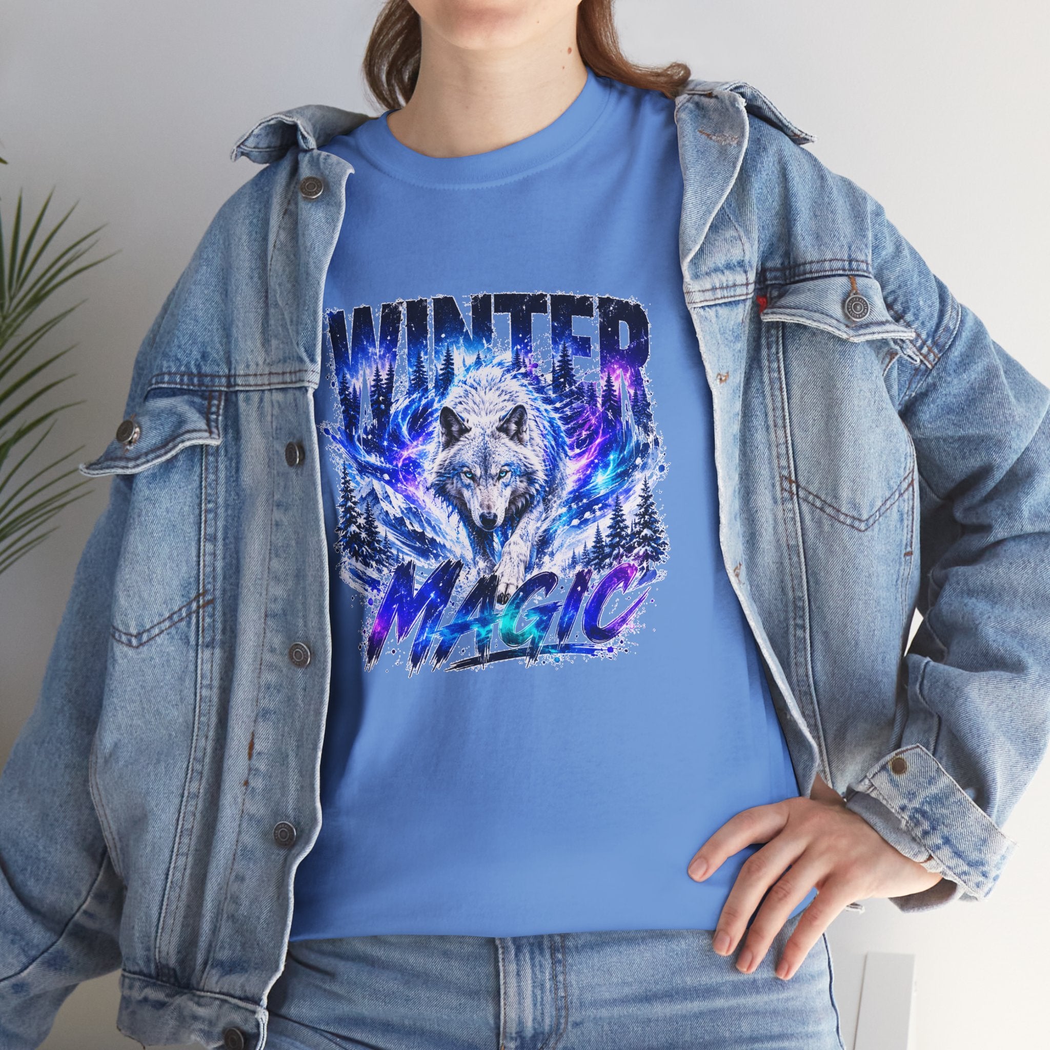 Wolf T Shirt, Winter Wolf Shirt, Wolf Lover Gift, Snowy Wolf Tee, Winter Magic Shirt, Wildlife Graphic Tee, Unisex Wolf Shirt