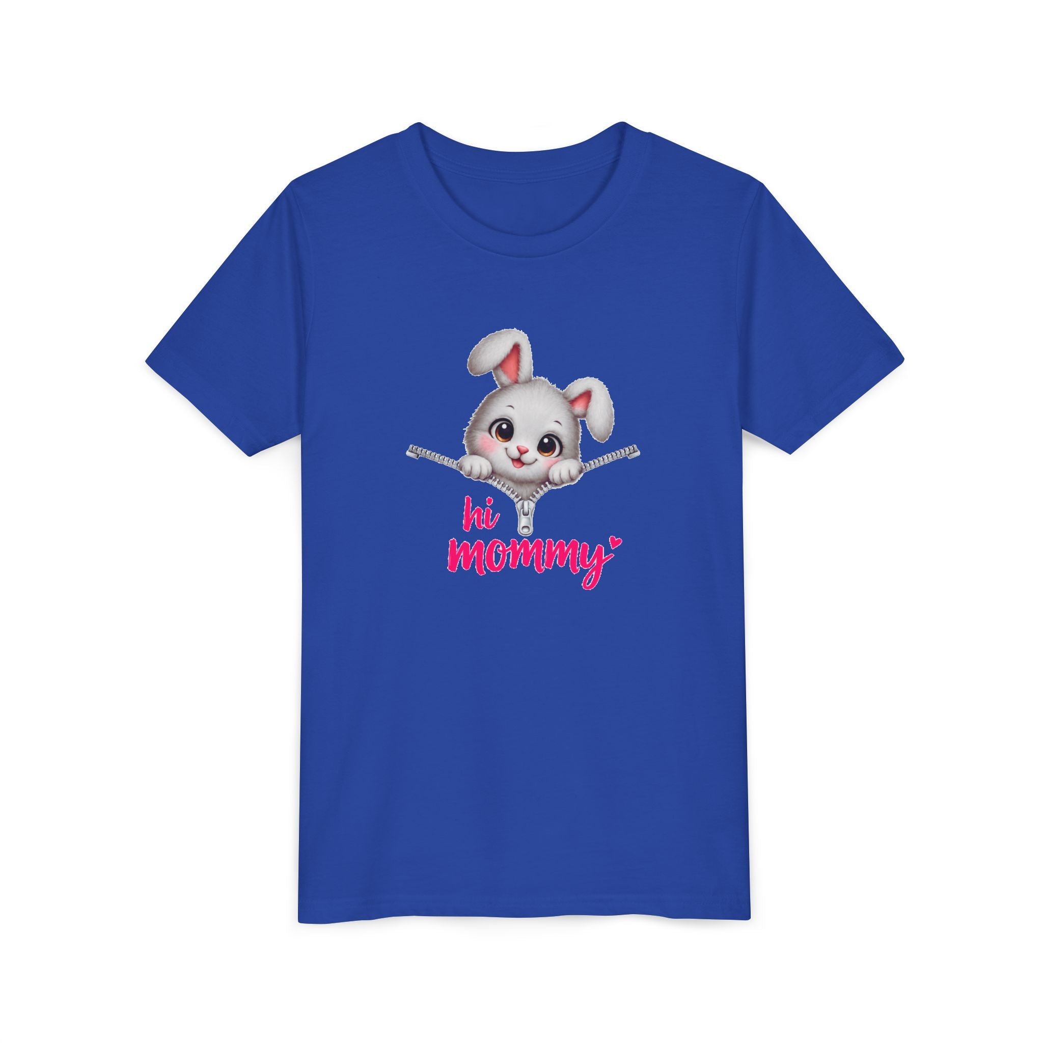 Cute Bunny Youth Shirt, Hi Mommy Kids Tee, Funny Rabbit Graphic T-Shirt, Cute Animal Lover Gift for Girls