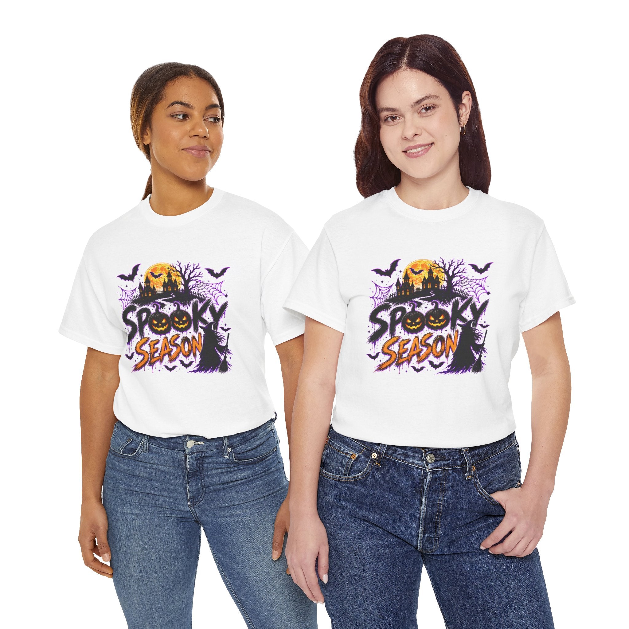 Spooky Season Halloween T-Shirt, Jack O Lantern Pumpkin Tee, Haunted House Graphic Shirt, Unisex Halloween Tee