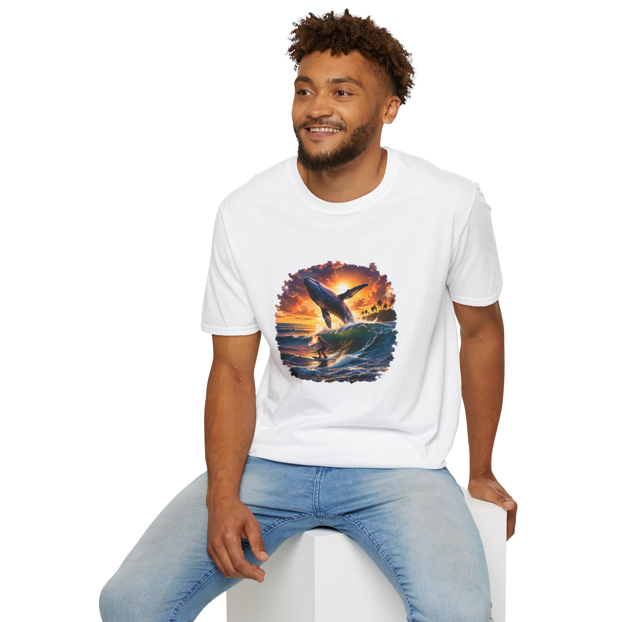 Whale Sunset T-Shirt — Ocean Jumping Humpback Tee