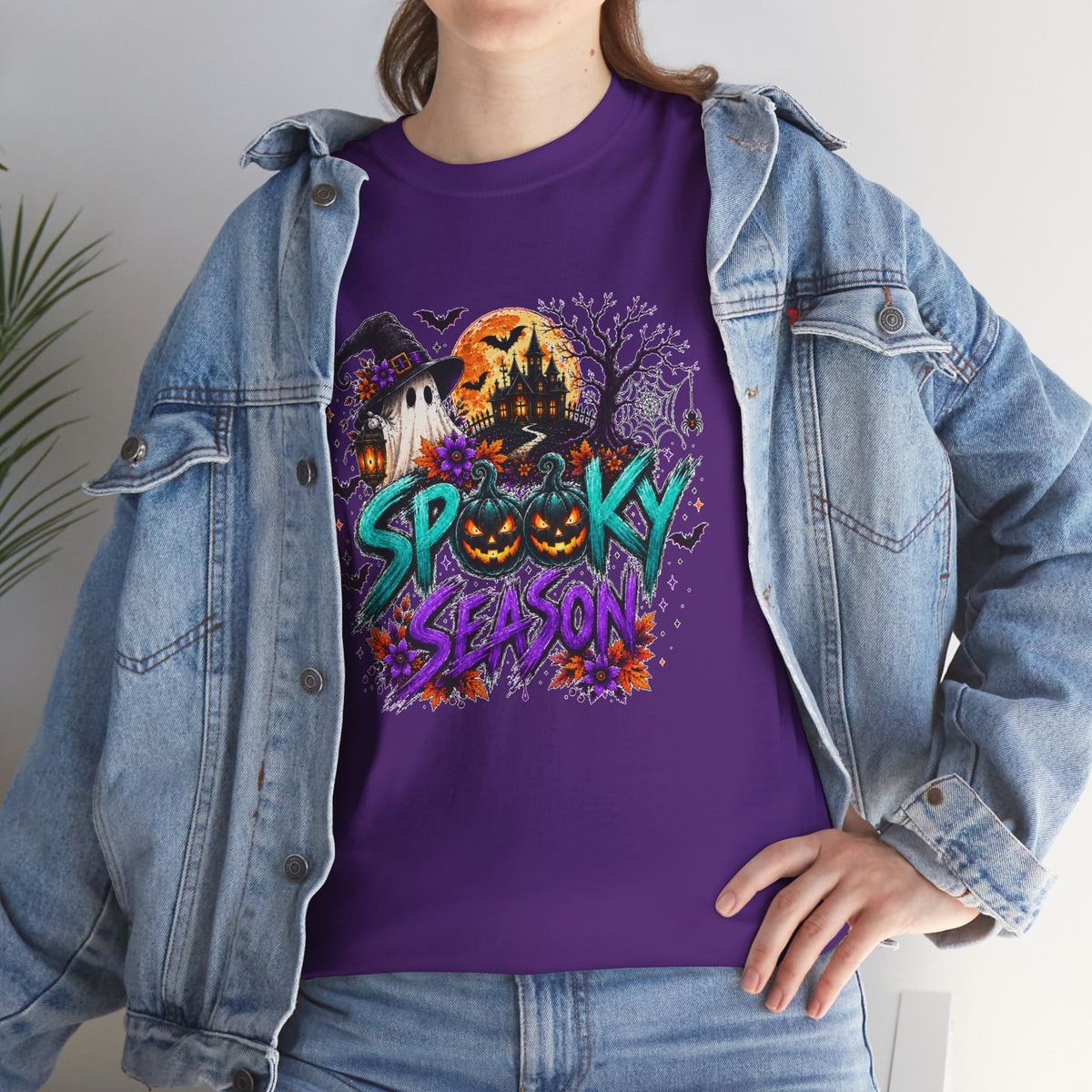 Spooky Season Halloween T-Shirt, Haunted House Pumpkin Tee, Halloween Graphic Shirt, Unisex Fall Tee