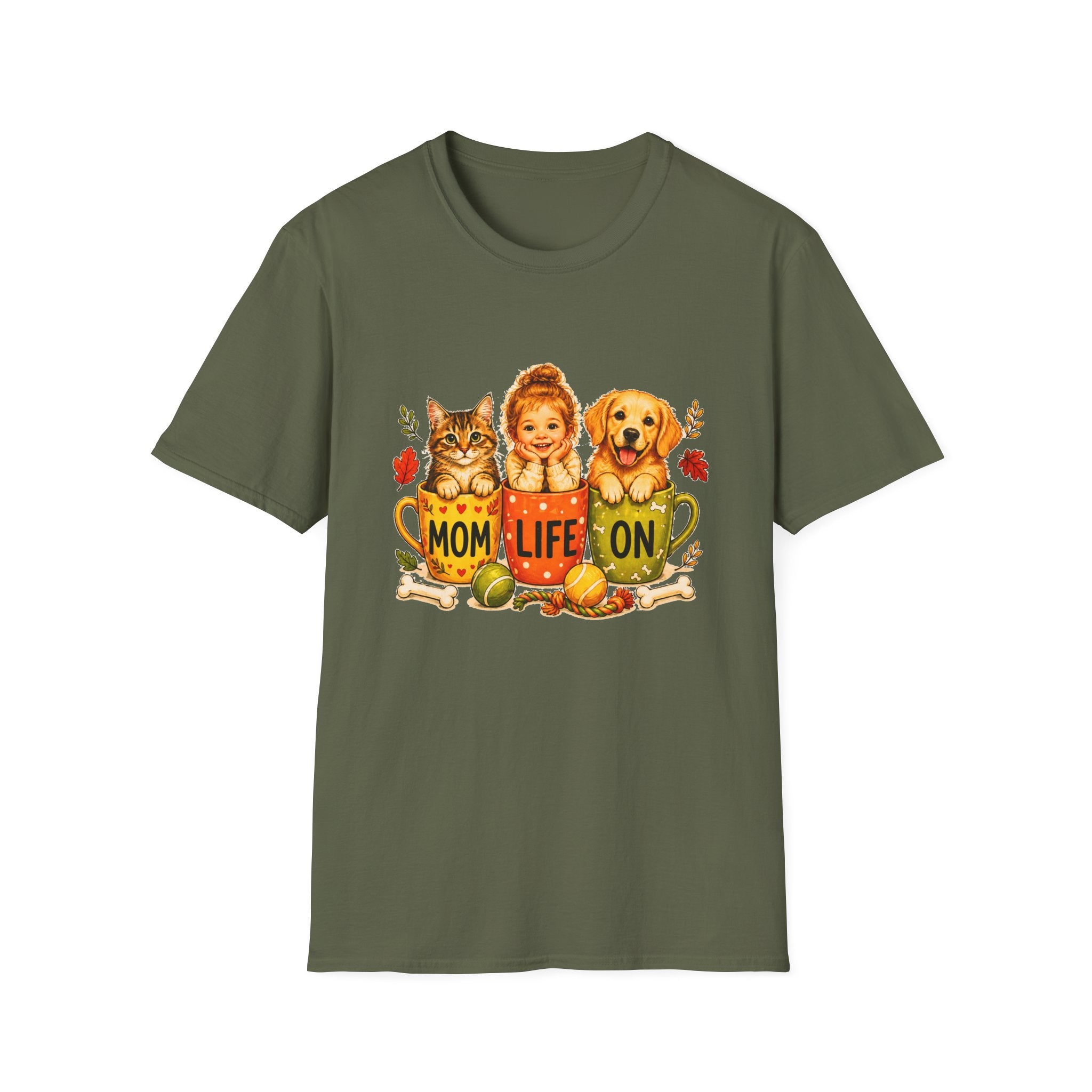 Mom Life Shirt, Dog Cat Mom T-Shirt, Cute Mom Graphic Tee, Pet Lover Shirt, Funny Mom Life Tee, Gift for Mom
