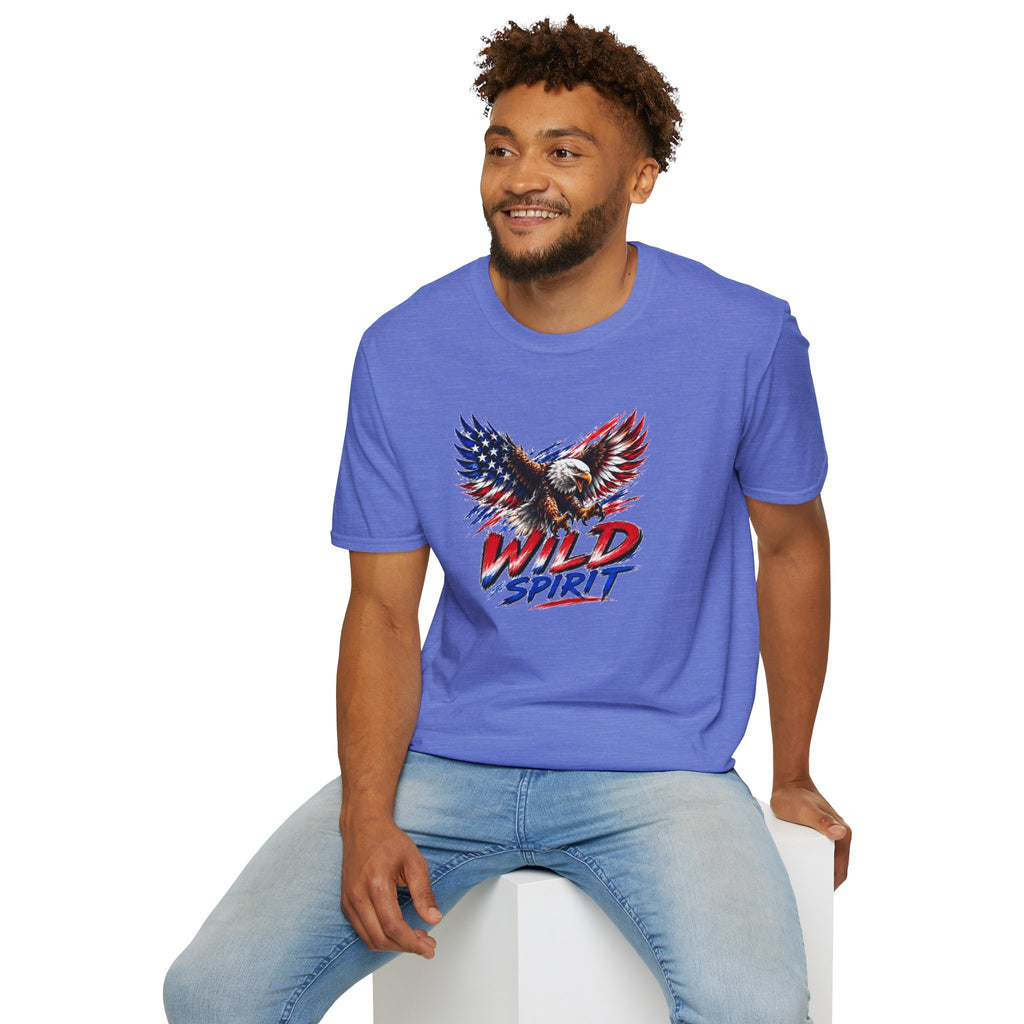 American Eagle T Shirt, Patriotic Eagle Shirt, Wild Spirit Tee, USA Flag Shirt, Fourth of July Shirt, Unisex Graphic Tee