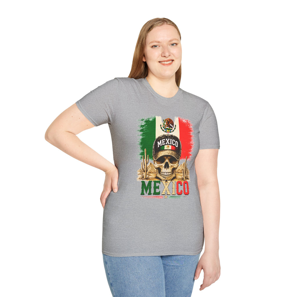 Mexico Flag Skull T-Shirt, Vintage Mexican Skull Shirt, Dia De Los Muertos Tee, Patriotic Mexico Graphic Tee, Gift for Men Women