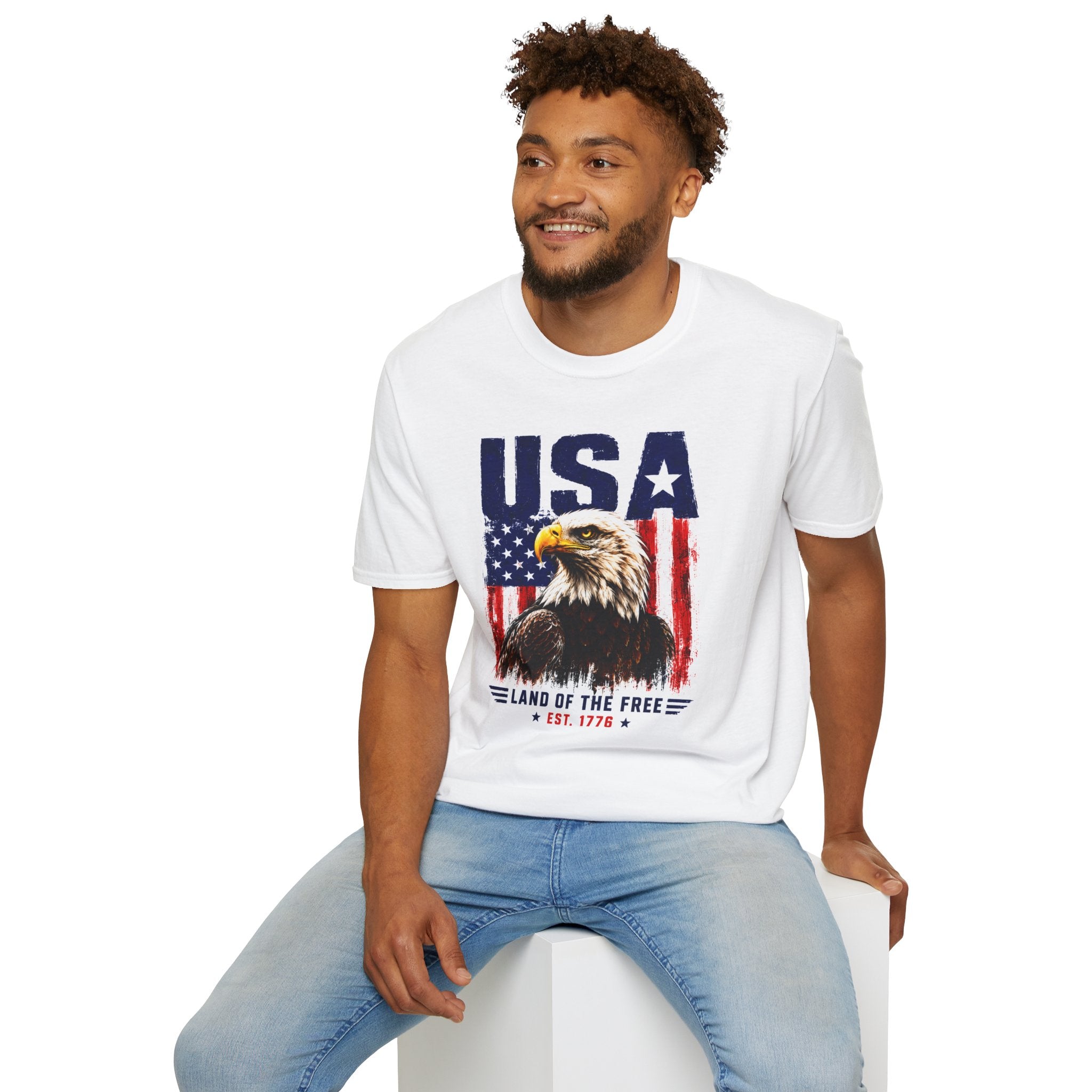 USA Eagle T-Shirt — Patriotic American Flag Graphic Tee (Land of the Free)