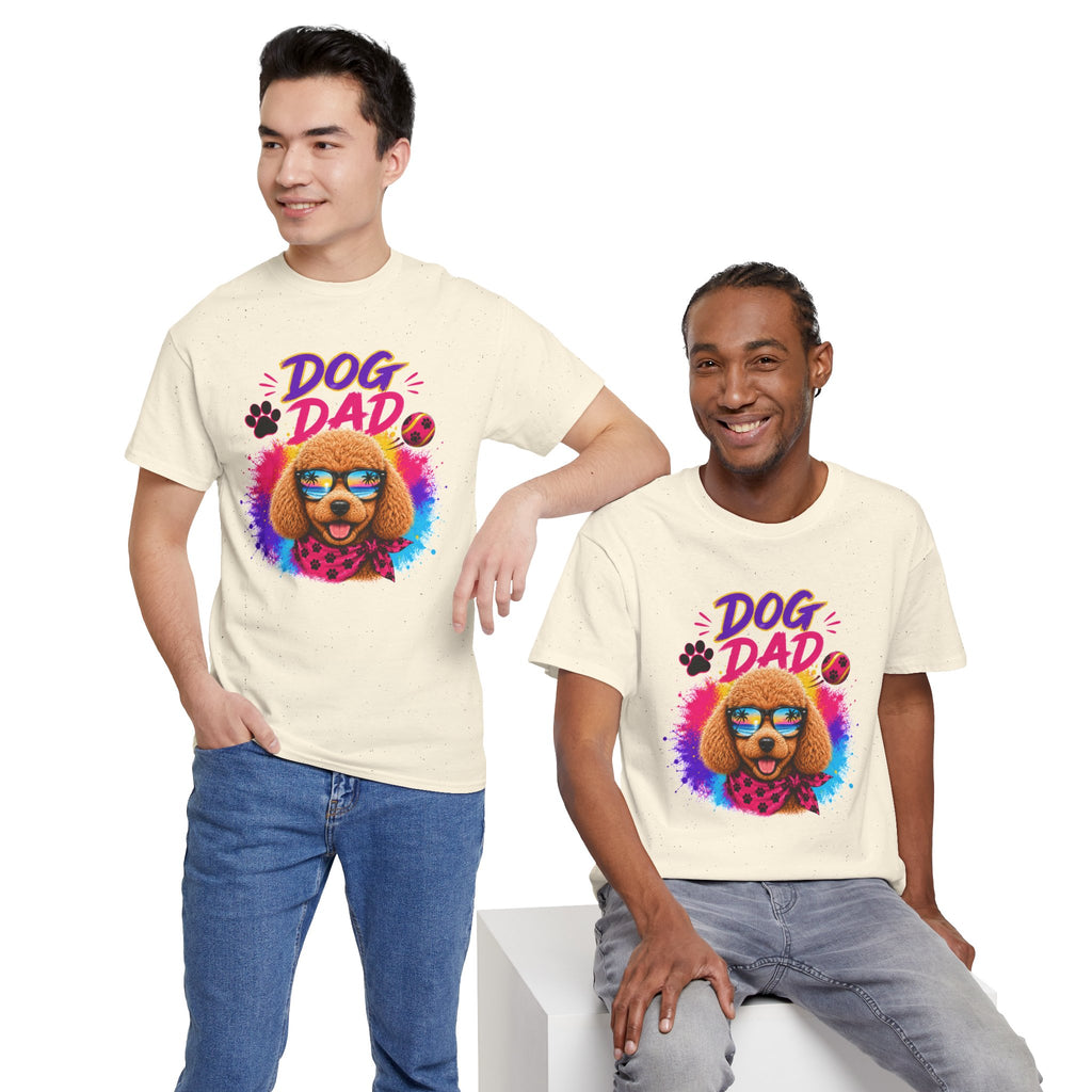 Dog Dad Poodle T-Shirt | Funny Dog Dad Gift | Colorful Retro Poodle Shirt | Dog Lover Gift | Unisex Graphic Tee