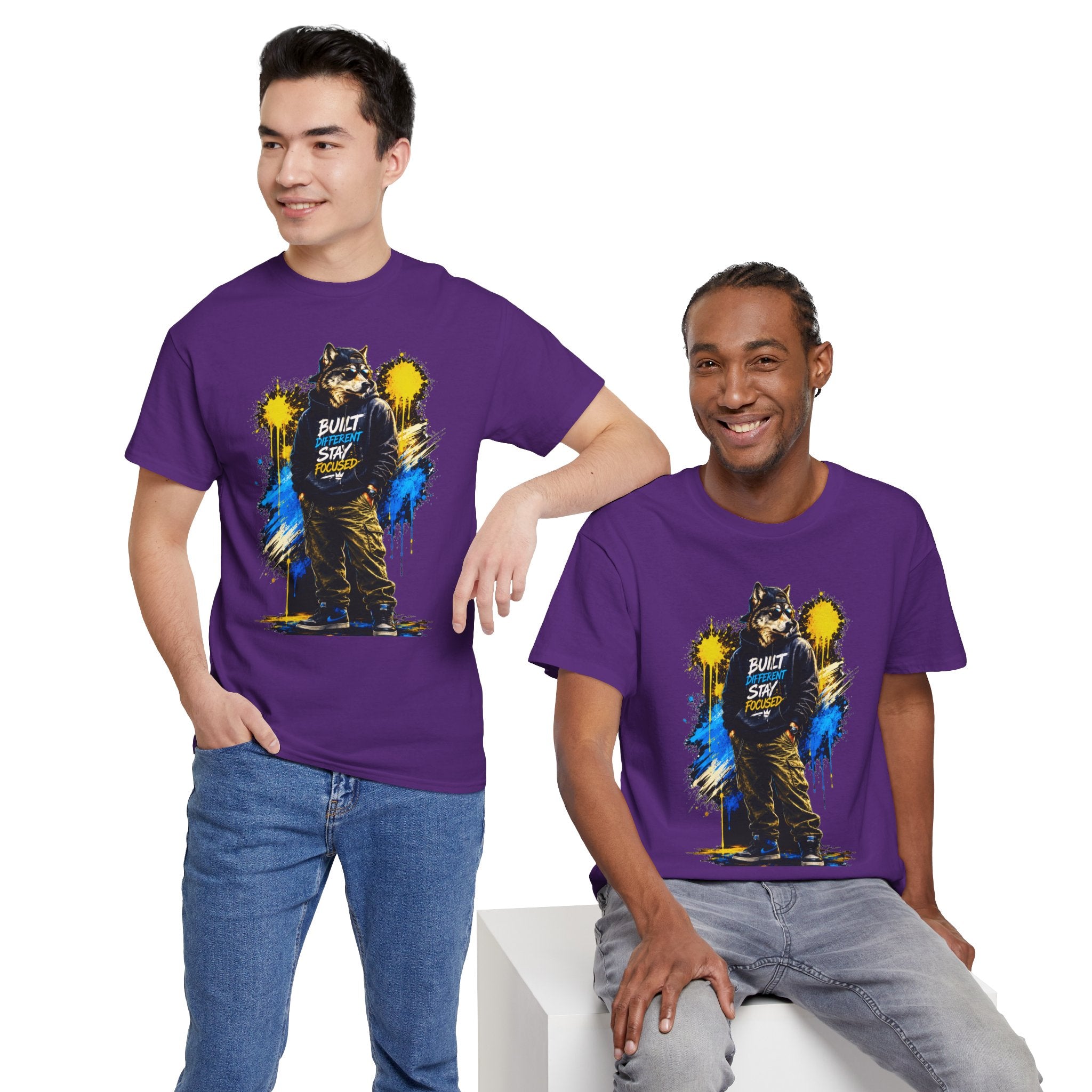 Raccoon Street Art Tee — "Built Not Born" Graphic T-Shirt