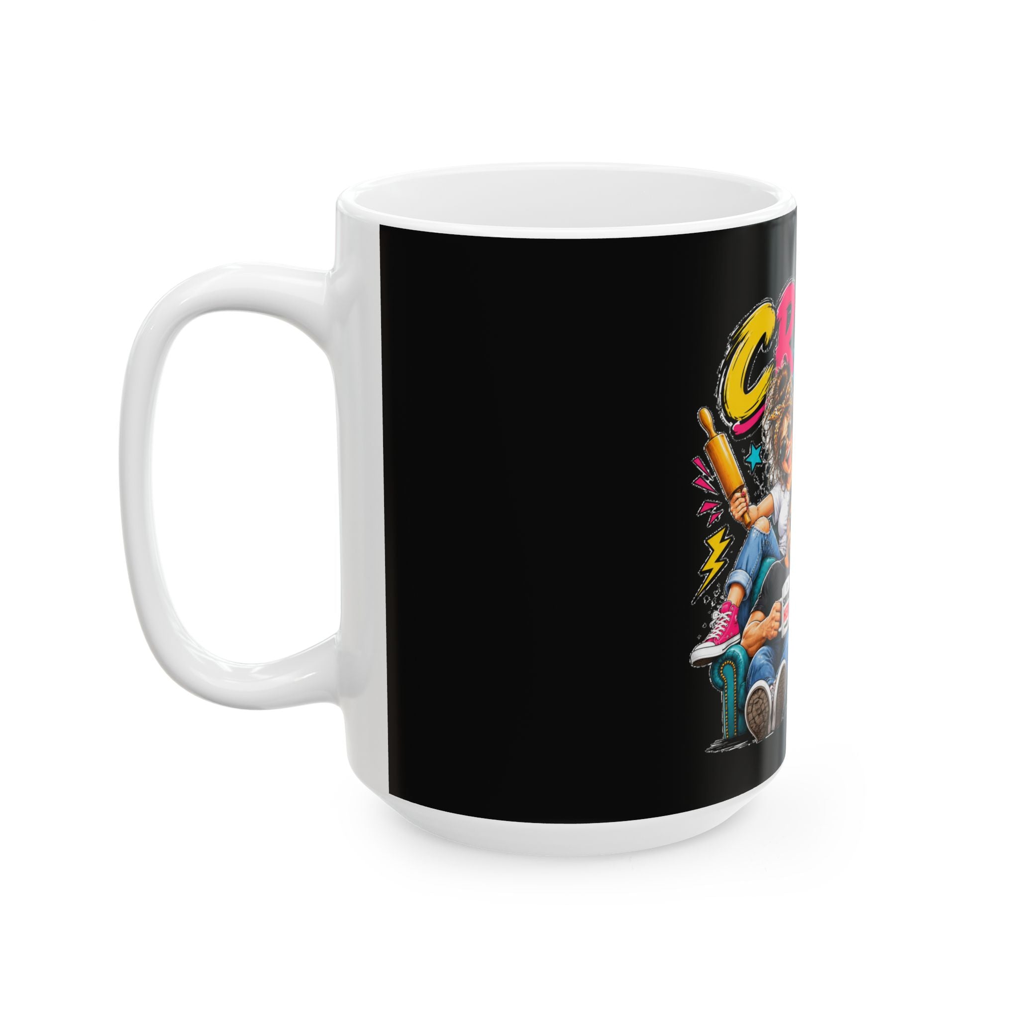 Crazy Wife Happy Life Ceramic Mug — Funny Couples Coffee Cup (11oz/15oz)