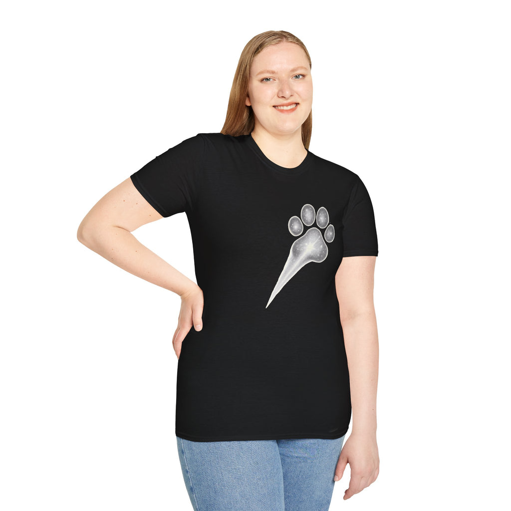 Cat Paw Meteor T-Shirt - Minimalist Paw Print Meteor Design