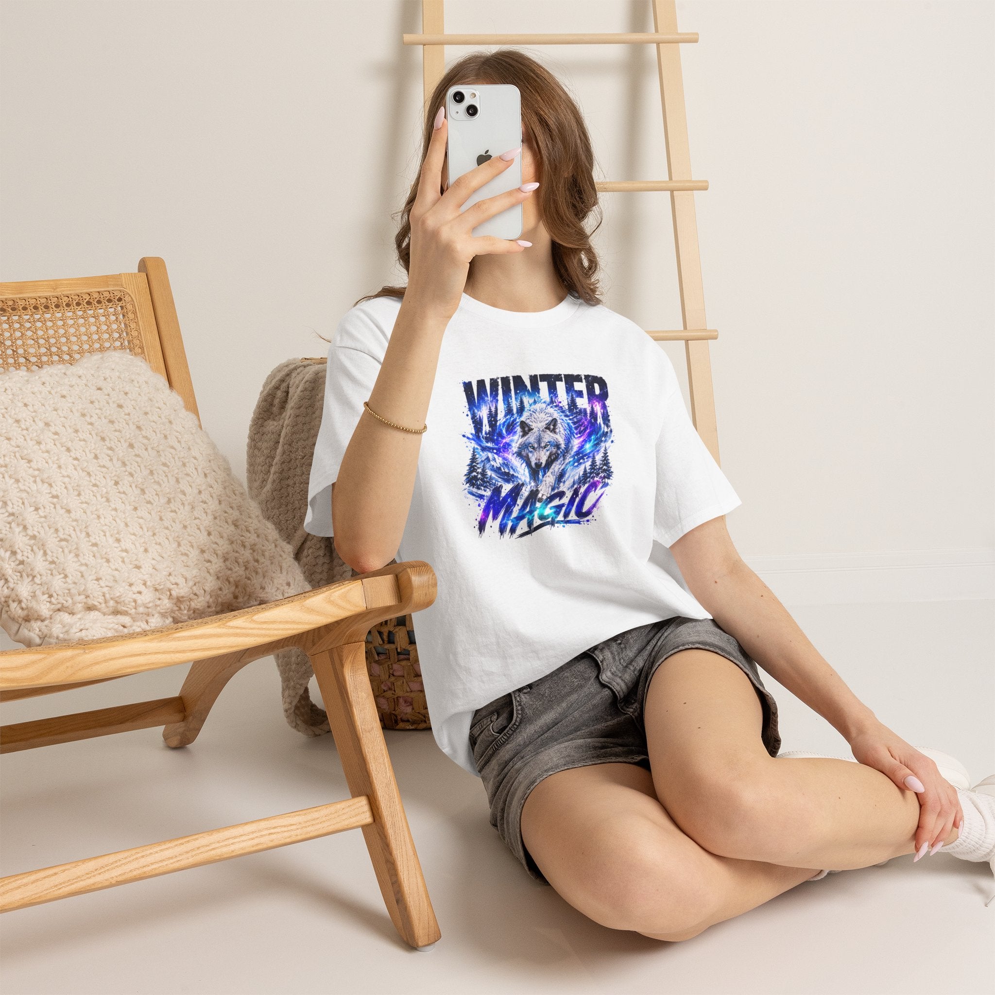 Wolf T Shirt, Winter Wolf Shirt, Wolf Lover Gift, Snowy Wolf Tee, Winter Magic Shirt, Wildlife Graphic Tee, Unisex Wolf Shirt
