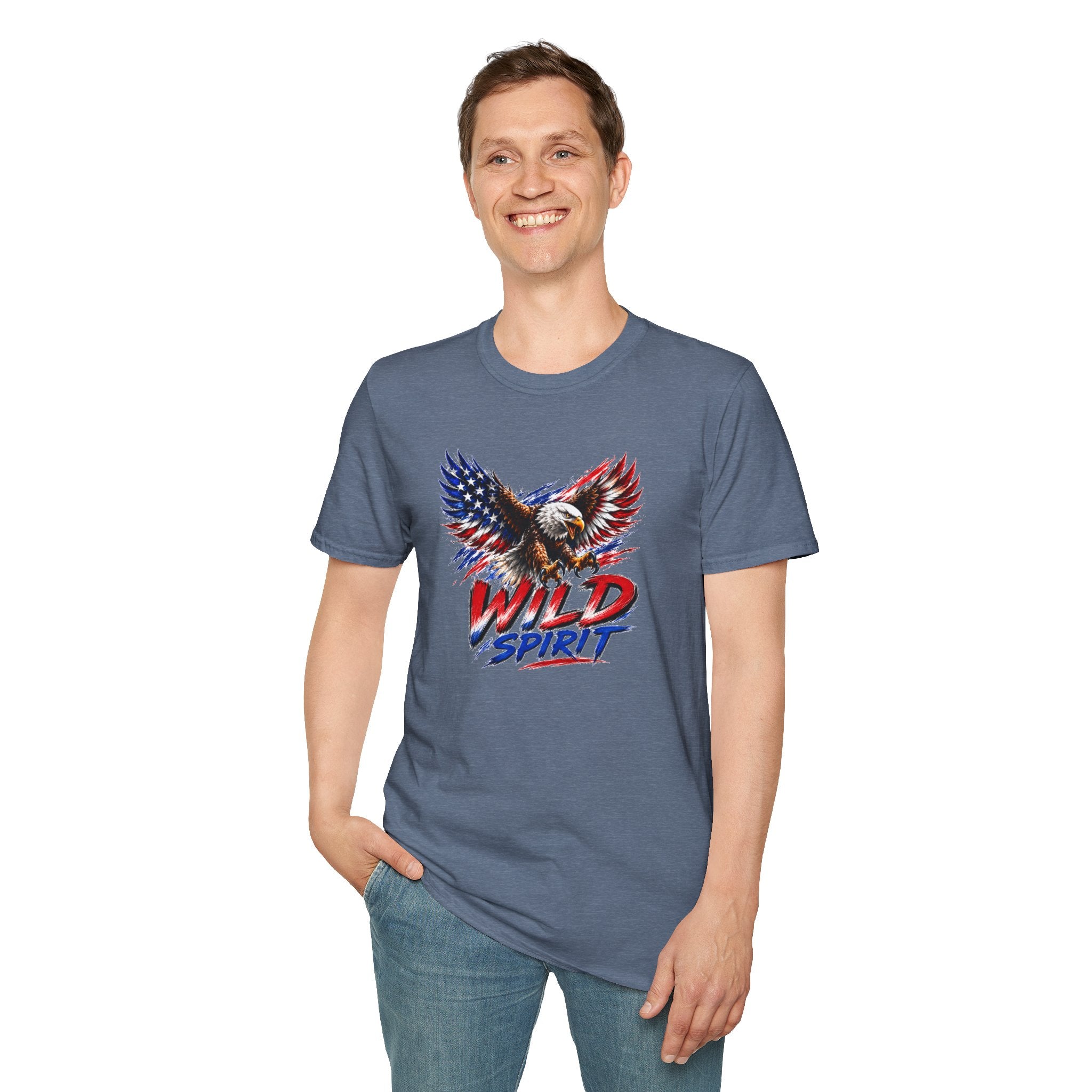 American Eagle T Shirt, Patriotic Eagle Shirt, Wild Spirit Tee, USA Flag Shirt, Fourth of July Shirt, Unisex Graphic Tee