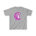Kids T-Shirt — Pink Unicorn Moon Graphic Tee for Girls