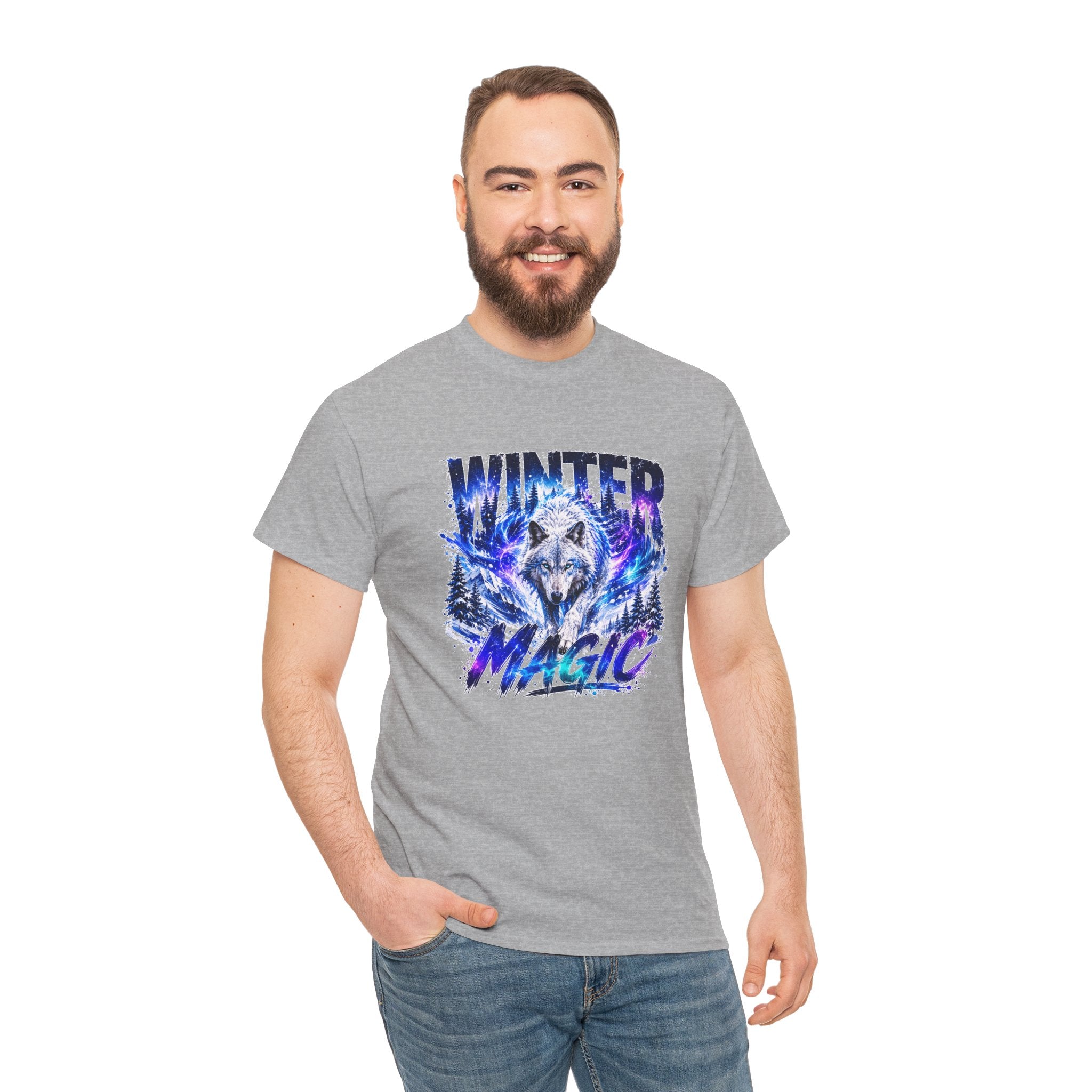 Wolf T Shirt, Winter Wolf Shirt, Wolf Lover Gift, Snowy Wolf Tee, Winter Magic Shirt, Wildlife Graphic Tee, Unisex Wolf Shirt