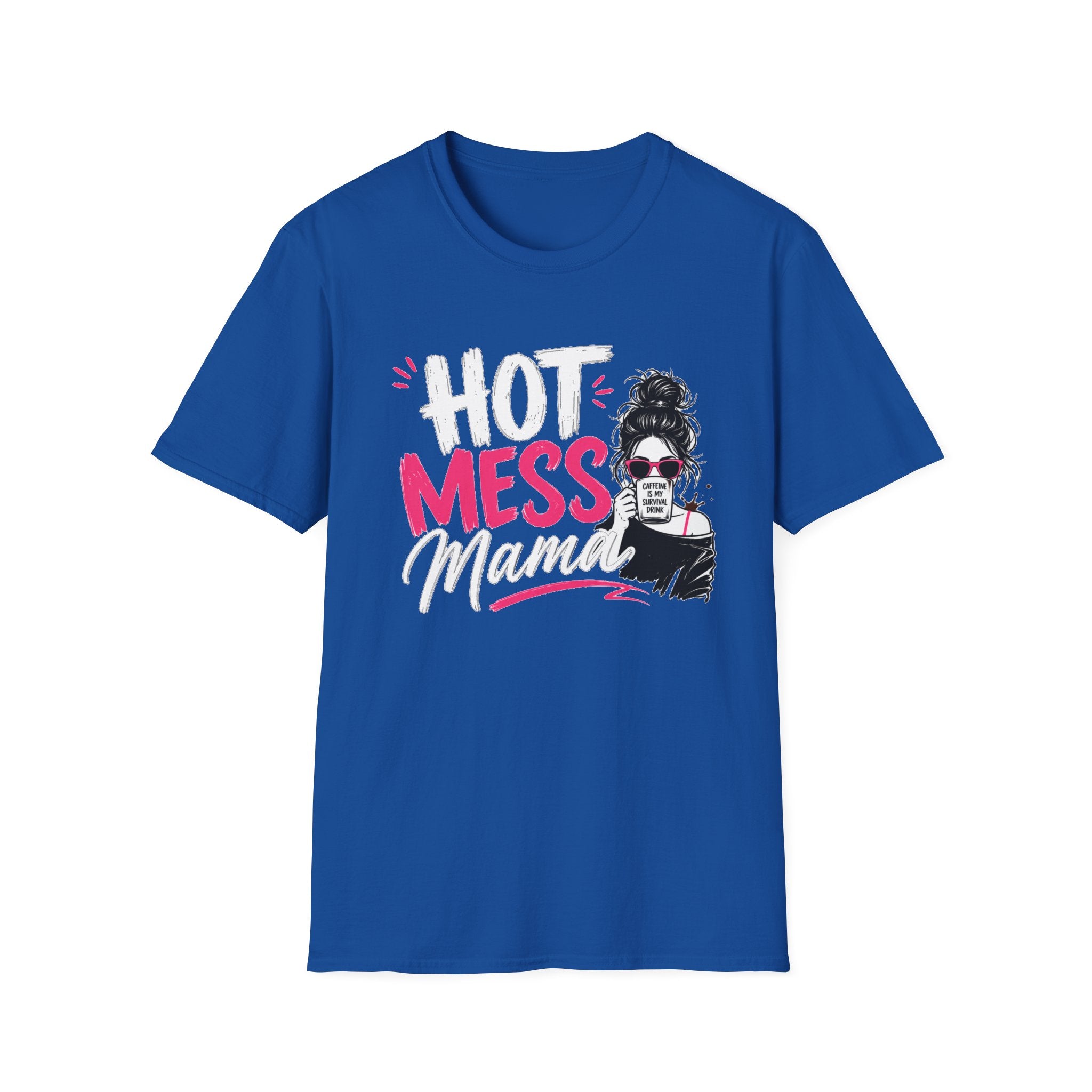 Hot Mess Mama Coffee Lover Shirt, Funny Mom Life Graphic Tee, Caffeine Humor T-Shirt for Moms