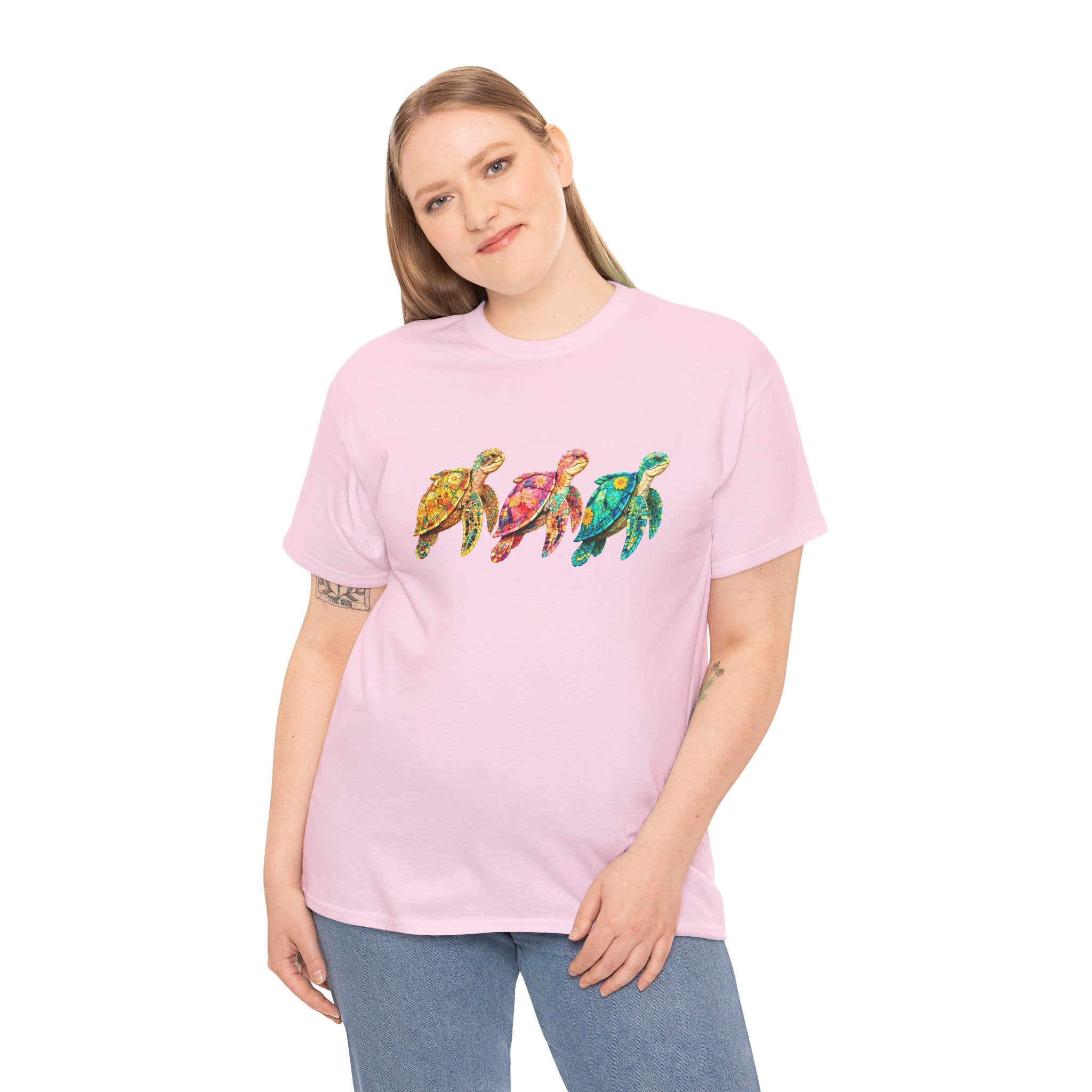 Sea Turtle T-Shirt, Colorful Sea Turtle Tee, Beach Lover Shirt, Ocean Lover Gift, Coastal Graphic Tee, Marine Life Shirt, Summer Vacation Tee