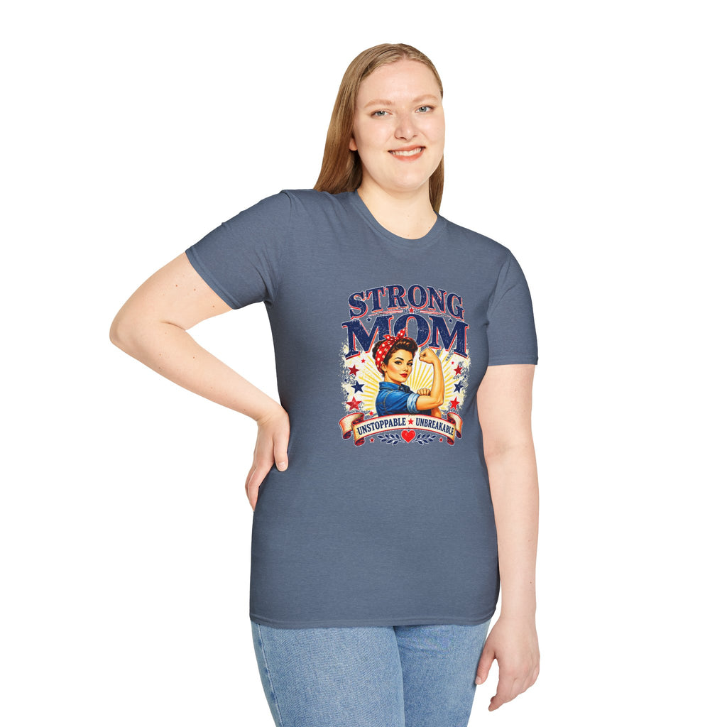 Strong Mom T-Shirt | Retro Vintage Mom Shirt | Empowered Mother Graphic Tee | Gift for Mom | Inspirational Women's T-Shirt
