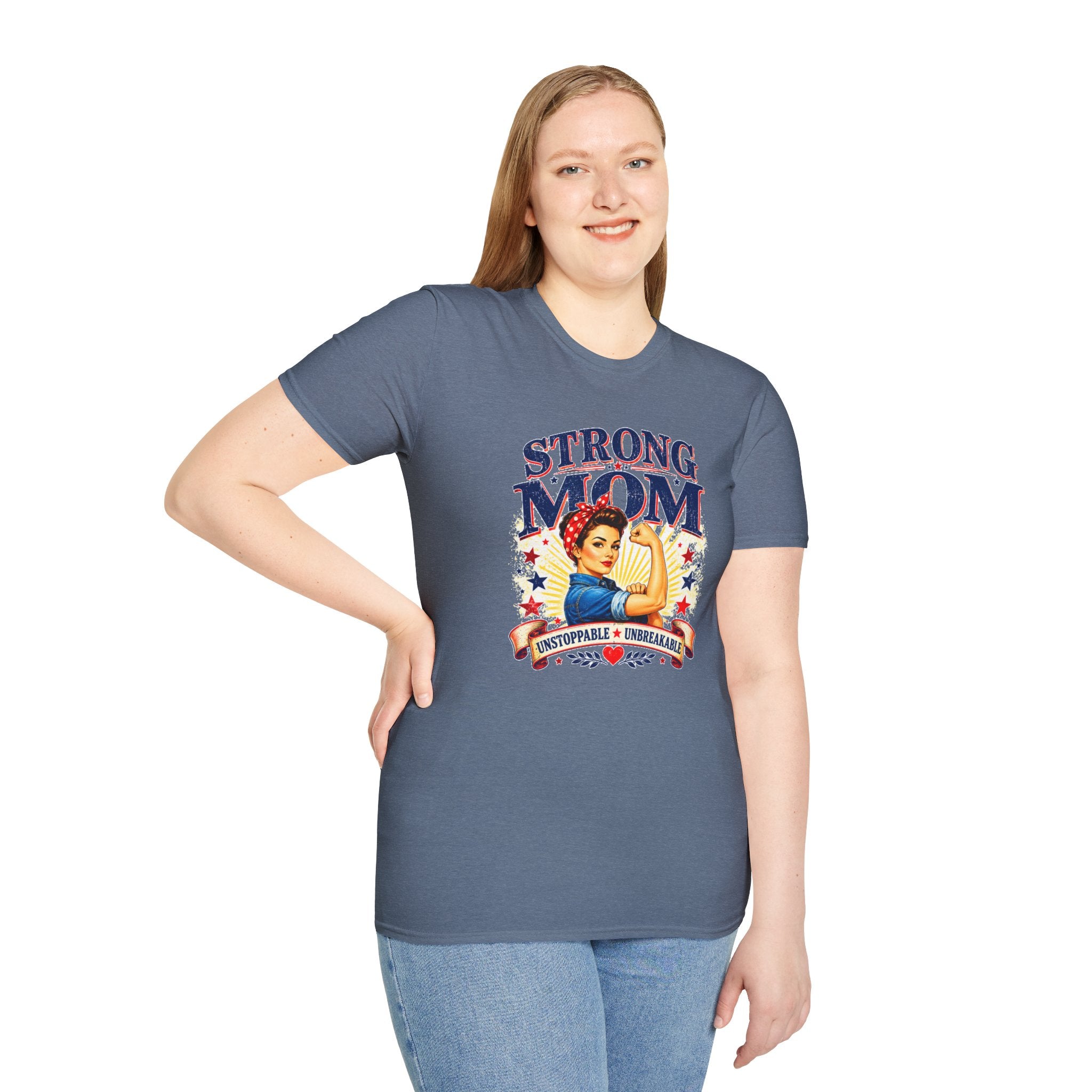 Strong Mom T-Shirt | Retro Vintage Mom Shirt | Empowered Mother Graphic Tee | Gift for Mom | Inspirational Women's T-Shirt