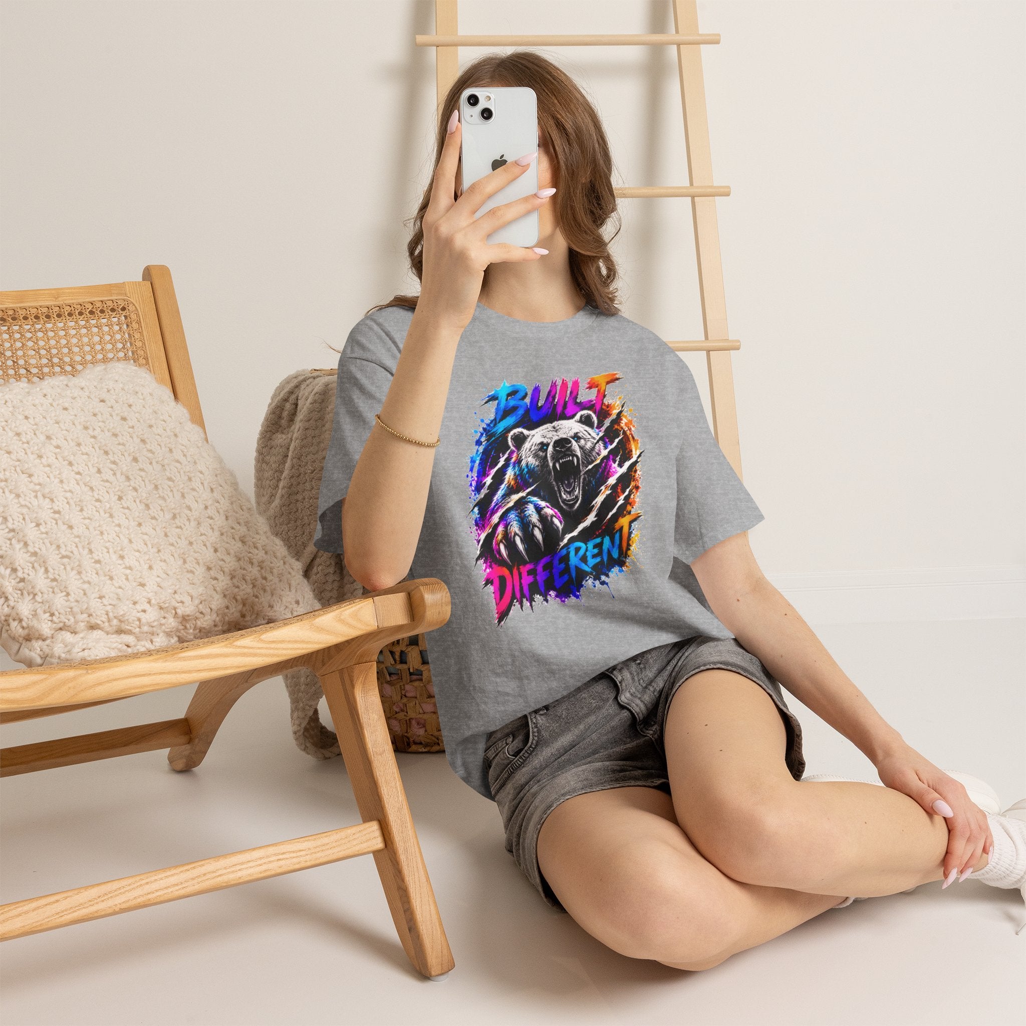Built Different Bear T-Shirt — Bold Retro Grunge Graphic Tee