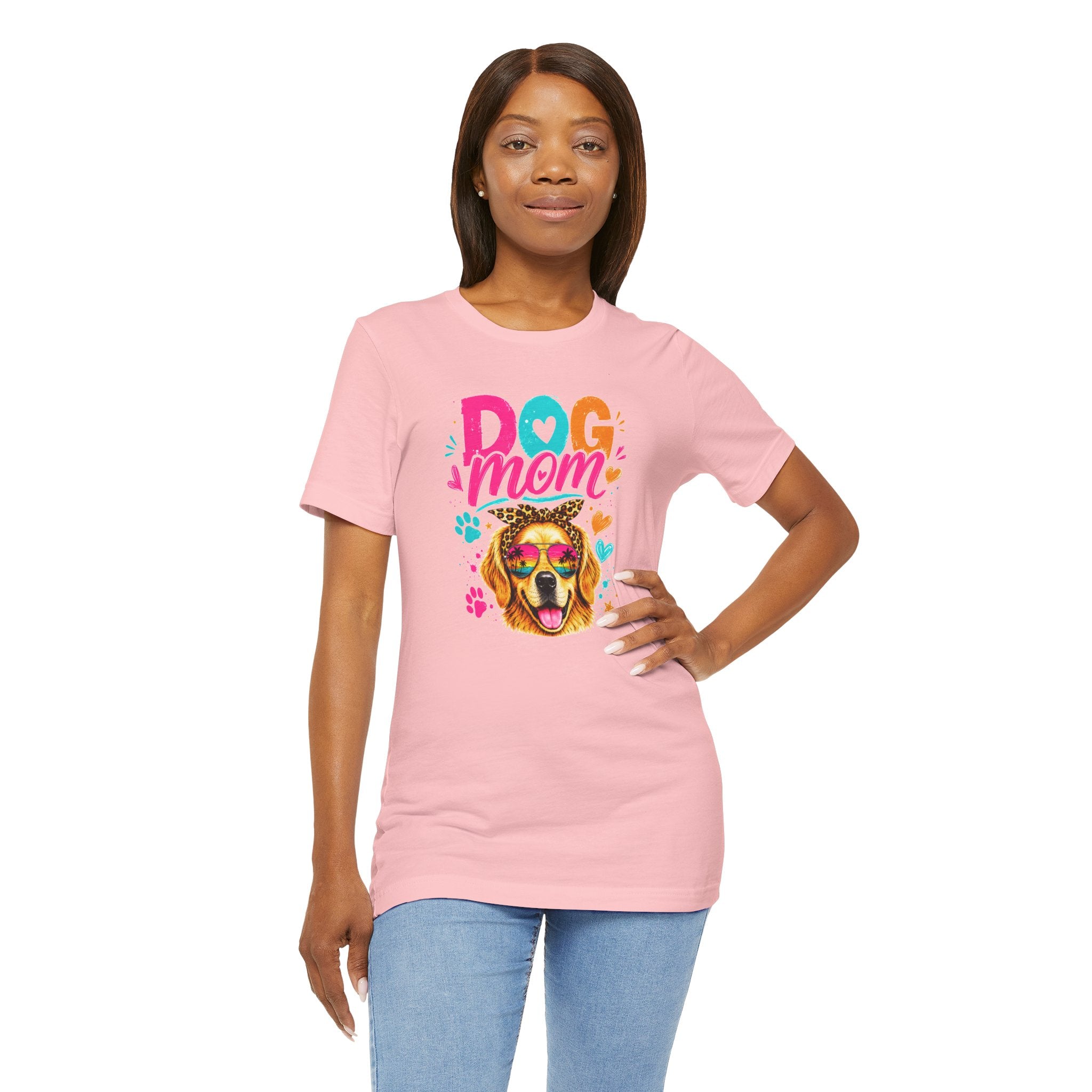 Dog Mom T-Shirt | Golden Retriever Shirt | Funny Dog Mom Gift | Colorful Retro Dog Lover Tee | Unisex Graphic T-Shirt