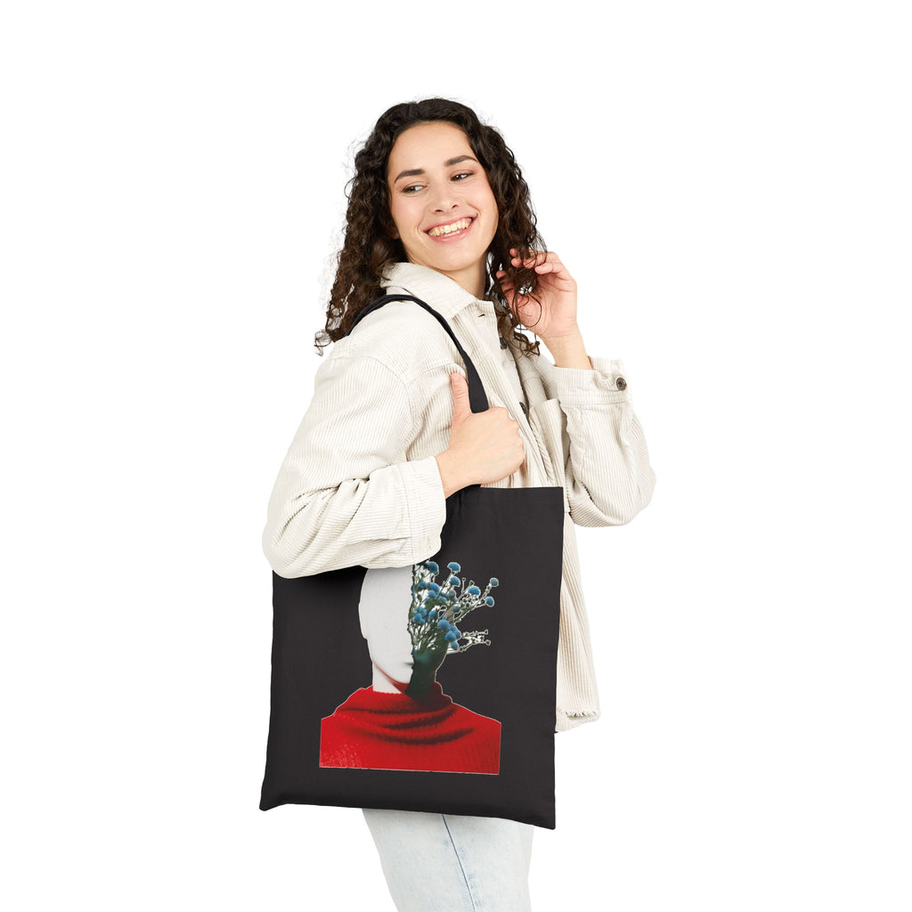Art Canvas Tote Bag -Surreal Floral Head Art Print