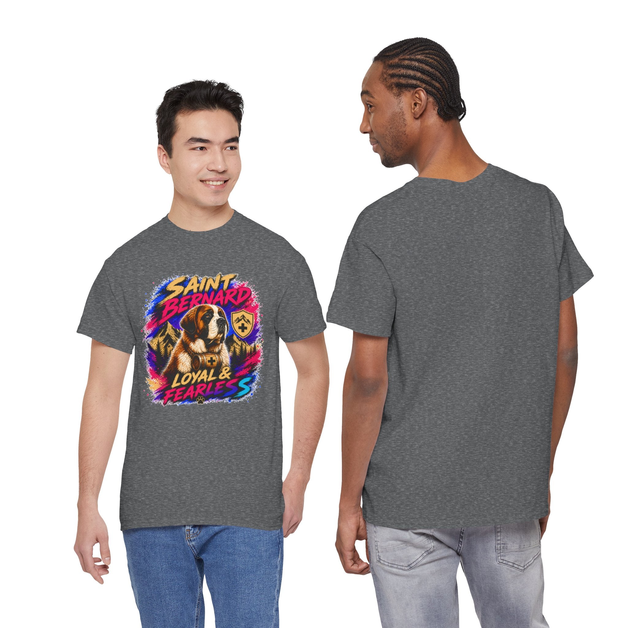 Saint Bernard Dog Shirt, Loyal & Fearless T-Shirt, Colorful Saint Bernard Tee, Dog Lover Gift, Unisex Graphic Tee