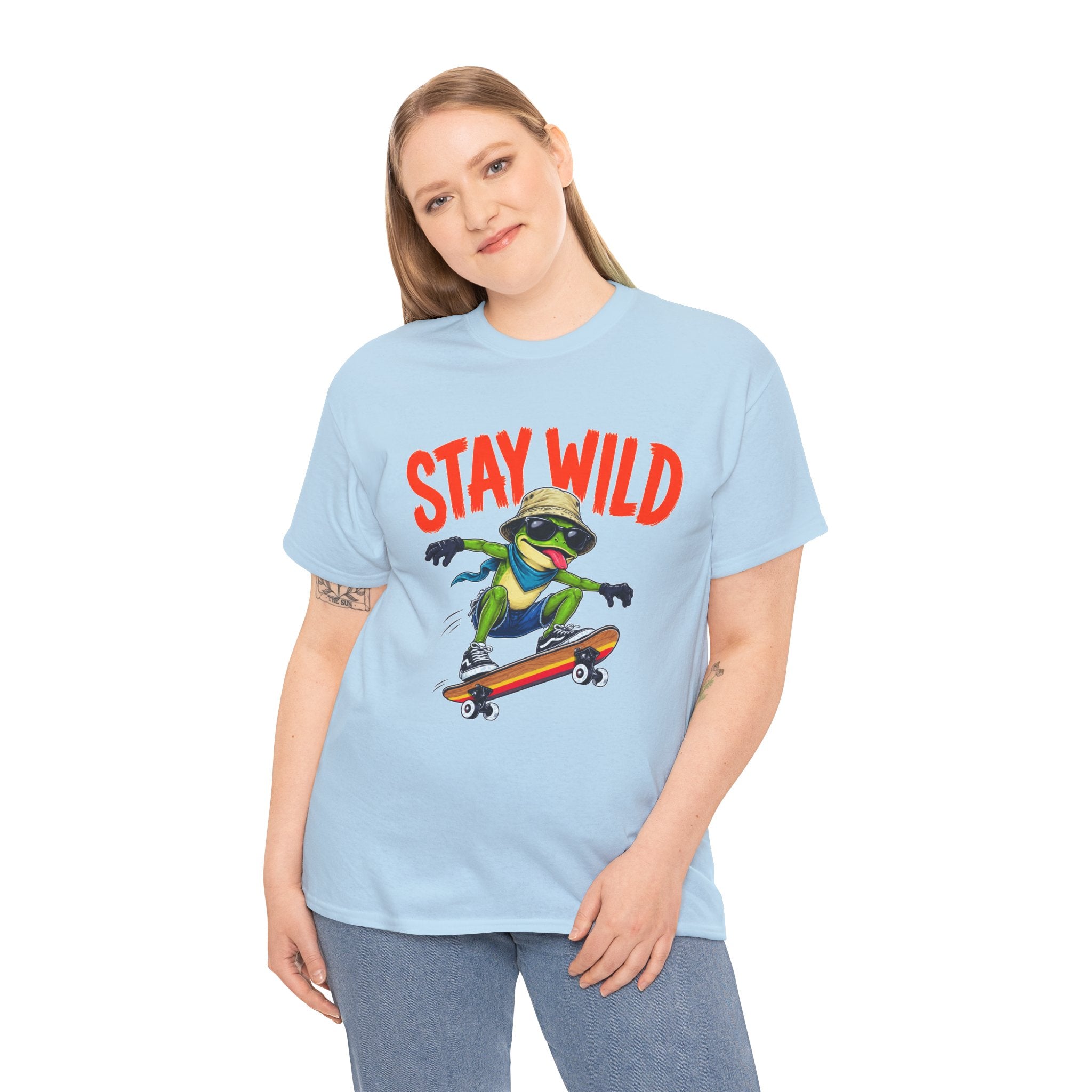 Stay Wild Frog Skateboard Shirt, Funny Frog T-Shirt, Skater Graphic Tee, Retro Frog Shirt, Cool Unisex Streetwear Tee