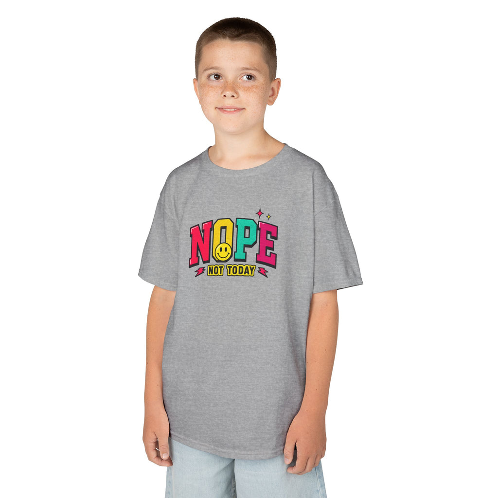 Kids "NOPE Not Today" Graphic Tee — Funny Retro Lettering Kids T-Shirt